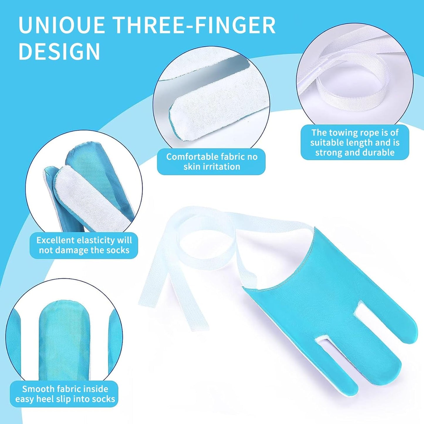 DILSIAI Sock Aid Device for Seniors Assistant Device no Bending Helper Easy on and Off Stocking - Without Bending, Slip Resistance, Reliable Sock Aid Device for Seniors (Blue White)