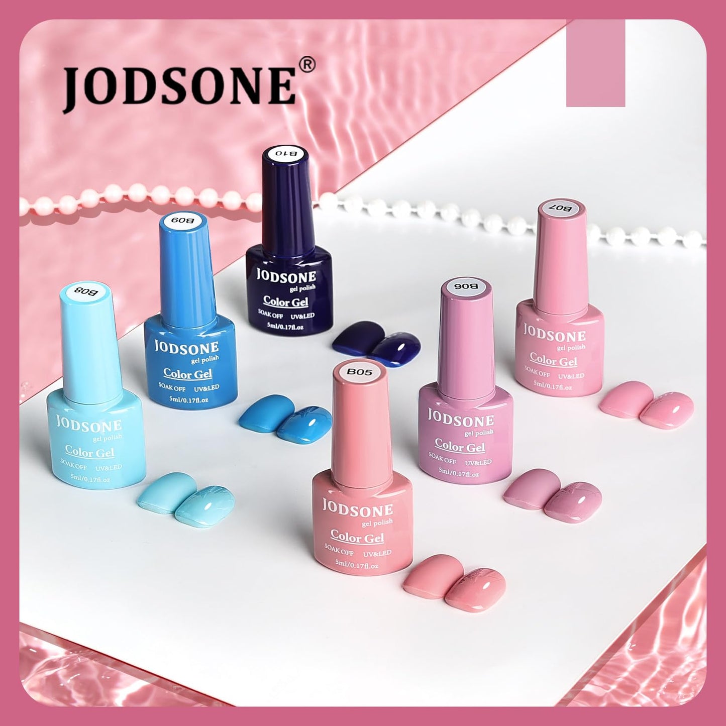 JODSONE 32 Colors Gel Nail Polish Set Same Color Same Bottle No Wipe Base Top Matte Glitter Coat Professional Choice