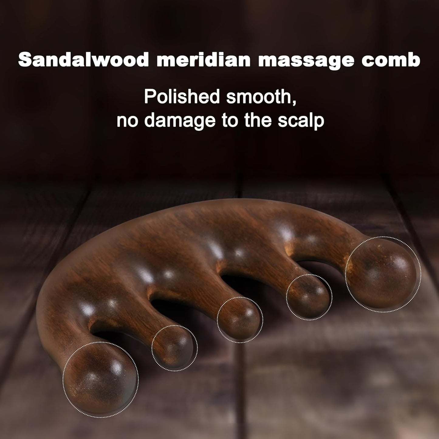 Scalp Massager Loc Comb, 2 Pcs Handmade Sandalwood Wide Tooth Comb for Hair Growth, Wooden Meridians Massager for Head, Hand, Face, Shoulder, Neck, Breast