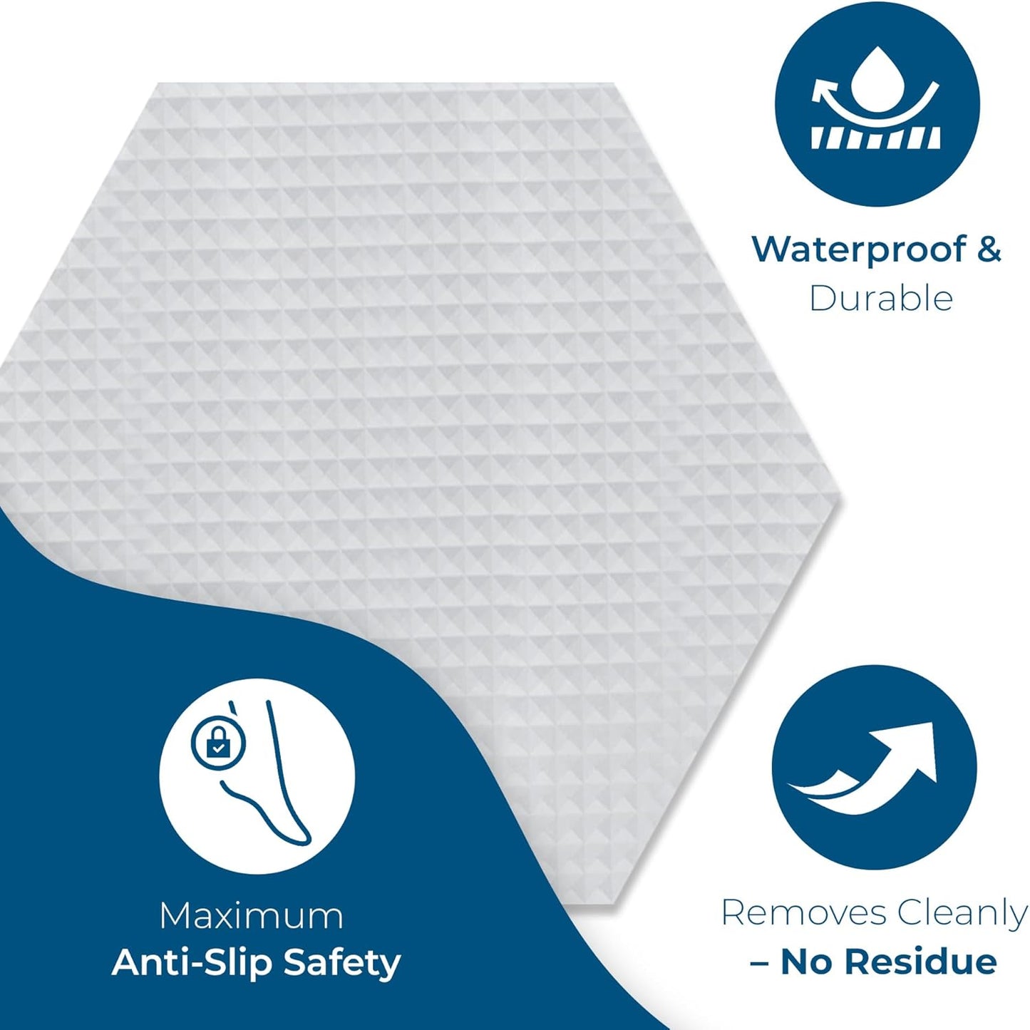 Homergy Anti Slip Shower Stickers 24 PCS, Invisible Non-Slip Shower Strips for Adults, Premium Adhesive Bath Tub Stickers (Clear)