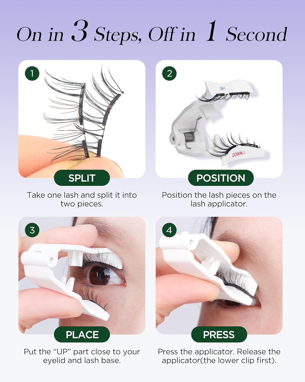 BEYELIAN Magnetic Eyelashes with Applicator Kit, Reusable Natural Look False Lashes, No Glue Needed Soft Magnetic Lashes for Eye MAGIC-33 (Lightweight & Comfortable)