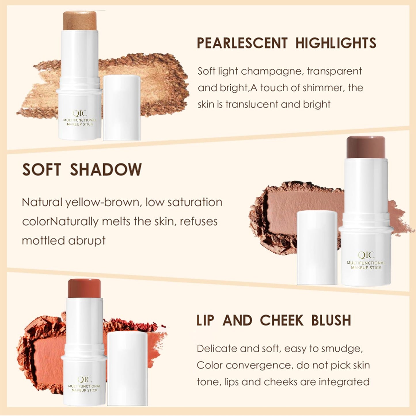 All In One Makeup Kit Full Kit, 3 Pcs Cream Contour Sticks,12 Colors Eyeshadow Palette,Full Coverage Foundation, 6 Colors Lipstick Set, Waterproof Eyeliner and Mascara(102# Nude)