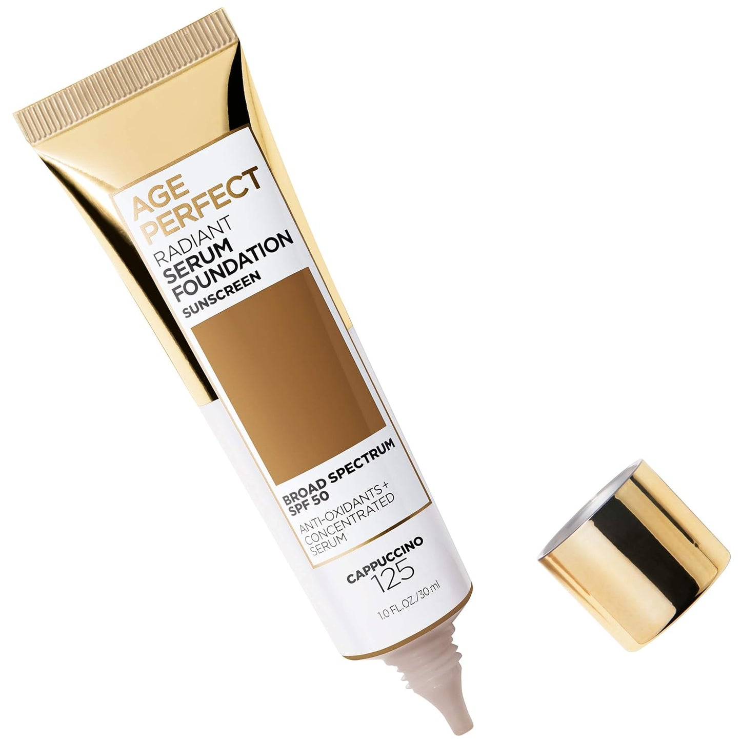 L'Oreal Paris Age Perfect Radiant Serum Foundation with SPF 50, Cappuccino, 1 Ounce