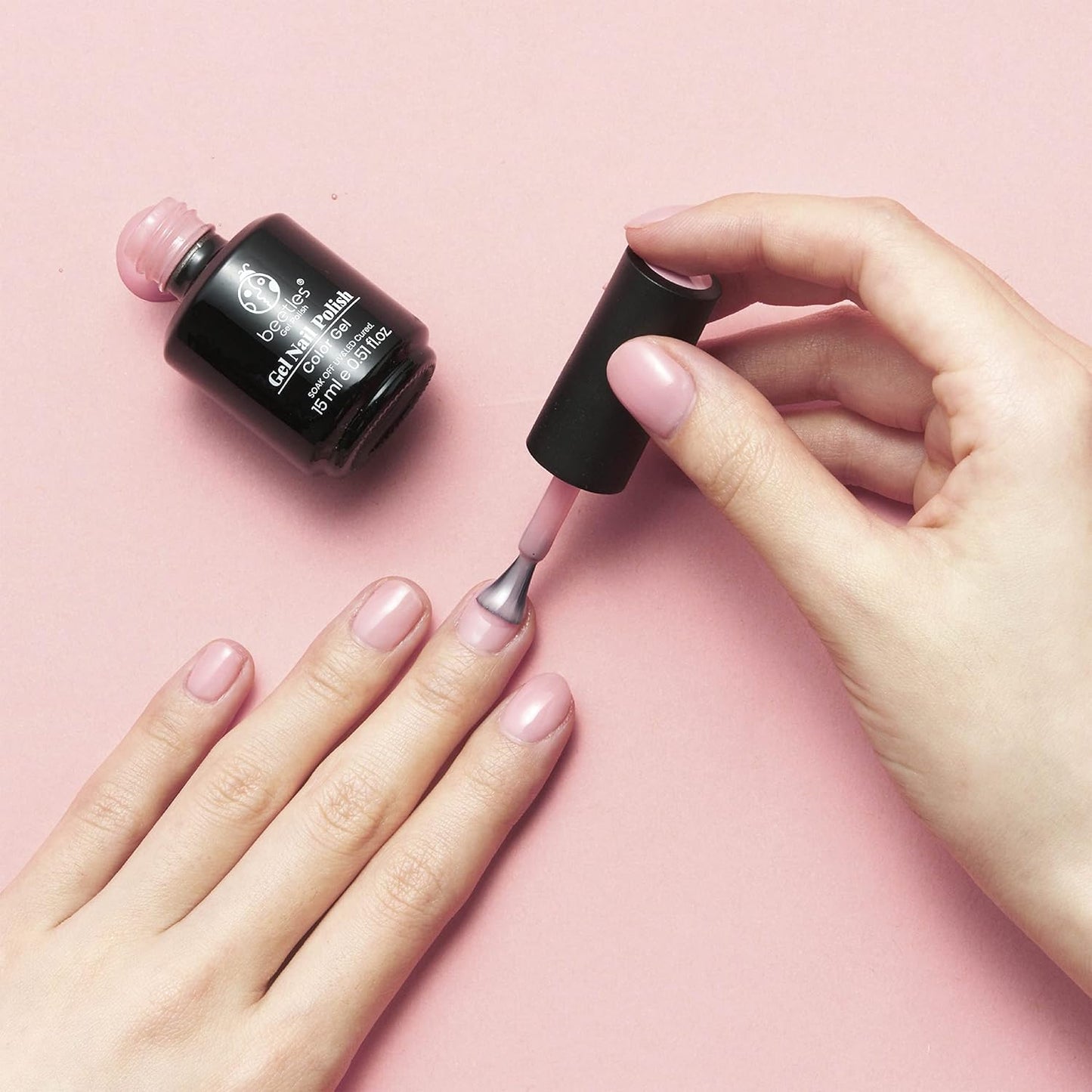 Beetles Gel Nail Polish 15ml Pink Gel Polish Nail Concealer Nude Pink Gel Polish Jelly Gel Nail Polish Skin Tones Soft Natural Pink Gel Polish Soak Off U V LED Nail Lamp Gel Polish