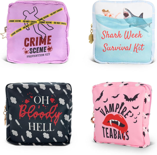 Primo Lines Period Bag - Sanitary Napkin Holder, Waterproof Pad Pouch & Tampon Organizer for Purse & Travel