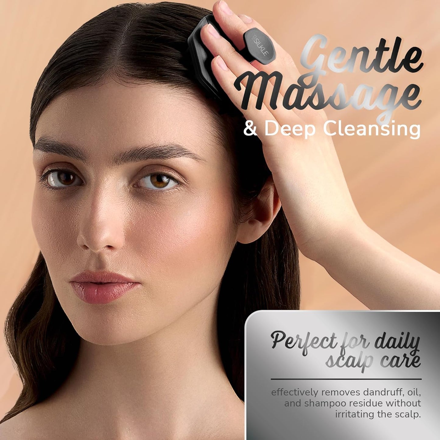 Silicone Scalp Scrubber - Massage Shampoo Brush, Soft Bristles for Hair Growth & Dandruff Removal - Ergonomic Design, Wet & Dry Use, Deep Cleansing Scalp Exfoliator for All Hair Types - Black