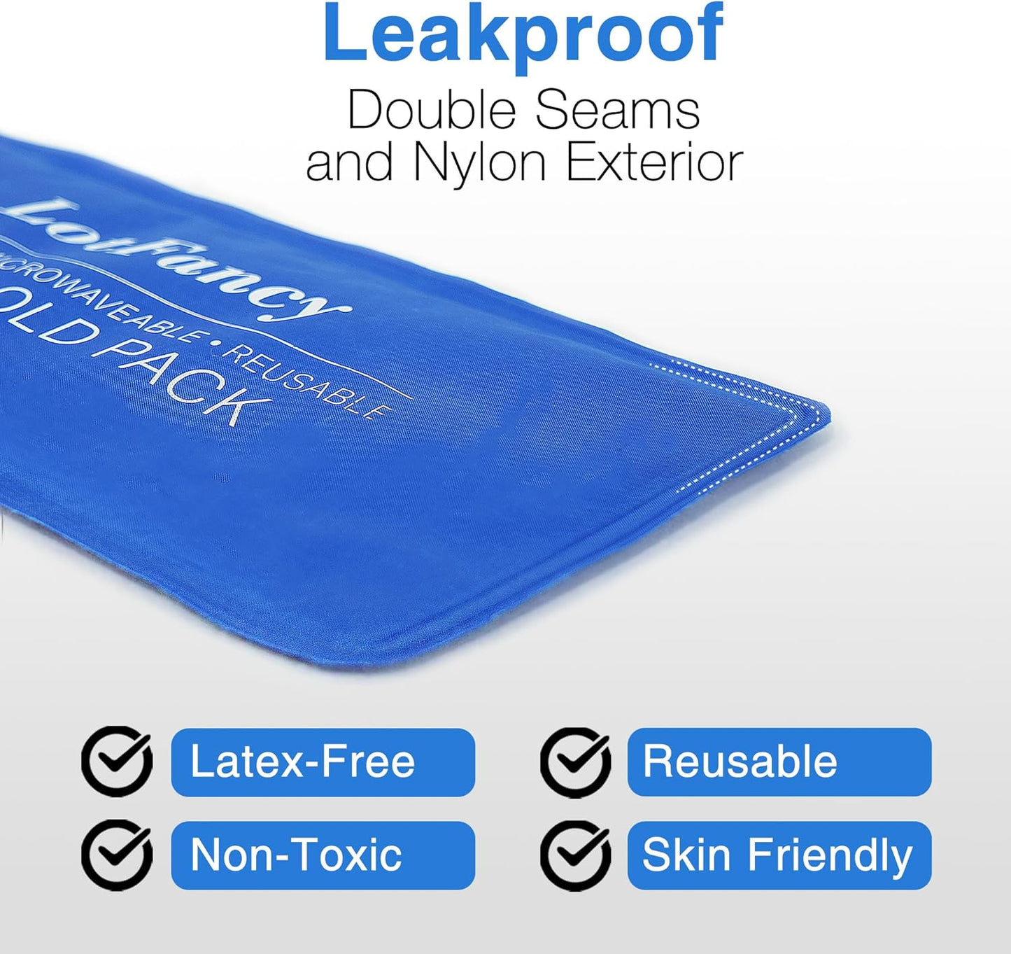 LotFancy Ice Pack for Injuries, 4 Reusable Hot Cold Packs for Therapy, Cooling or Heating Gel Pad for First Aid, Back, Shoulder, Neck, Head, Feet Pain Relief, 10.5 x 5 Inches