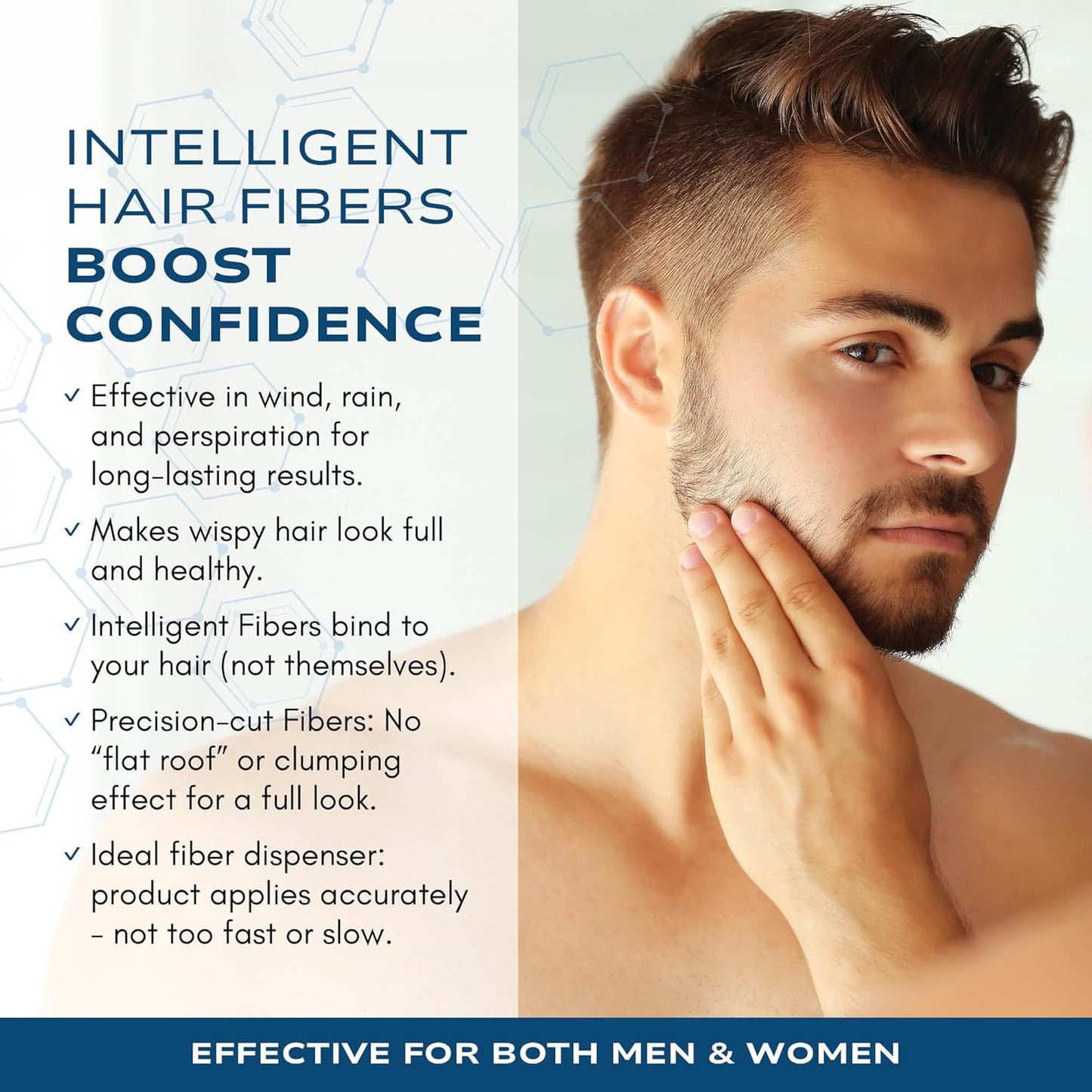 Intelligent Precision Hair-Volumizing Fibers (Black) | Undetectably Fill in Thinning Hair | 6 Shades Designed For Men or Women | 27.5g