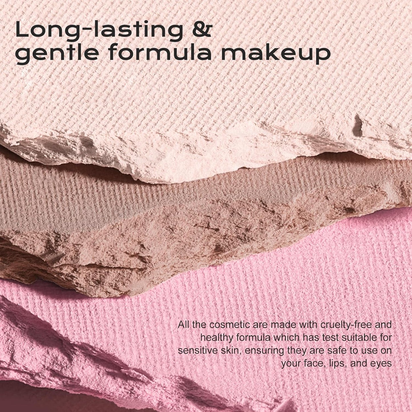 Color Nymph 3 Colors Contour Blush Highlighter Makeup Palette, Travel Size Make up Kit, Blush & Highlighter & Contour Powder Palette, Includes Brush and Mirror, Stacked Makeup Design （Pink）