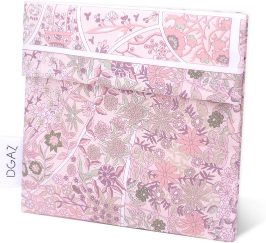 DGAZ Sanitary Napkin Storage Bag, Period Bag for Teen Aged Girls, Portable Period Bag for Panty Liners/Menstrual Cup/Small Tampons，Mini Makeup Bag for Purse(Peach Blossoms)