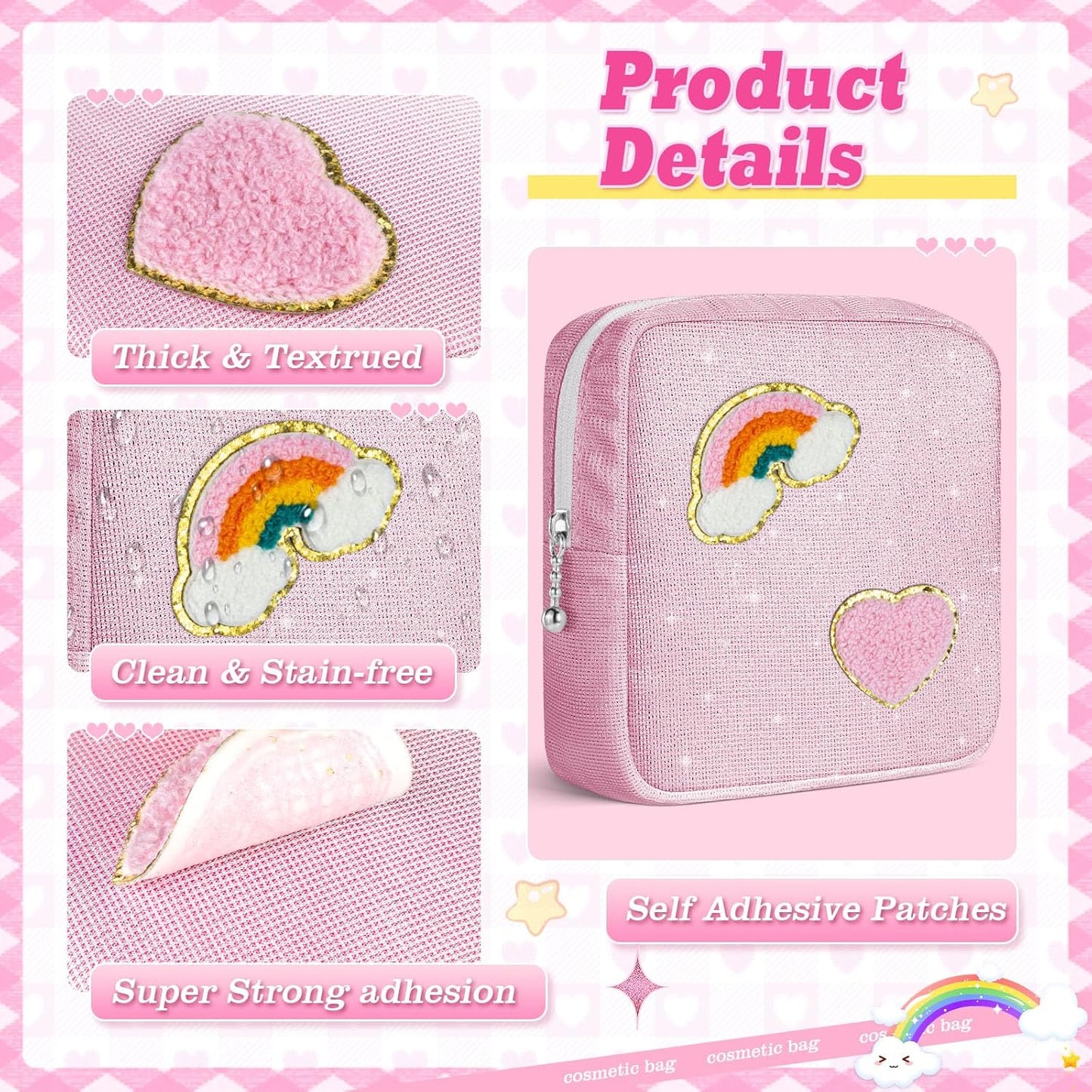 Period Bag for Teen Girls, Canvas Sanitary Napkin Storage Bag with Zipper, Portable Menstrual Pad Bag Tampon Holder for Purse