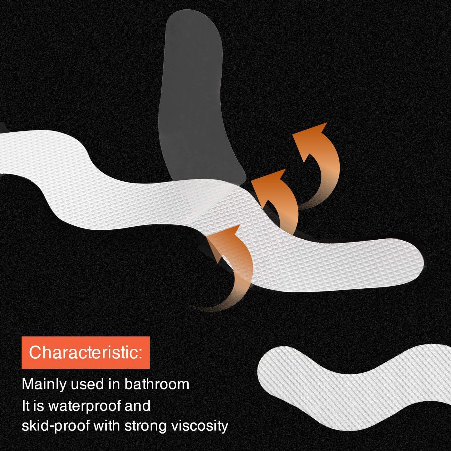 Patented 36 PCS Anti Slip Shower Stickers, Safety Bathtub Strips Adhesive Decals with Premium Scraper for Bath Tub Shower Stairs (White)