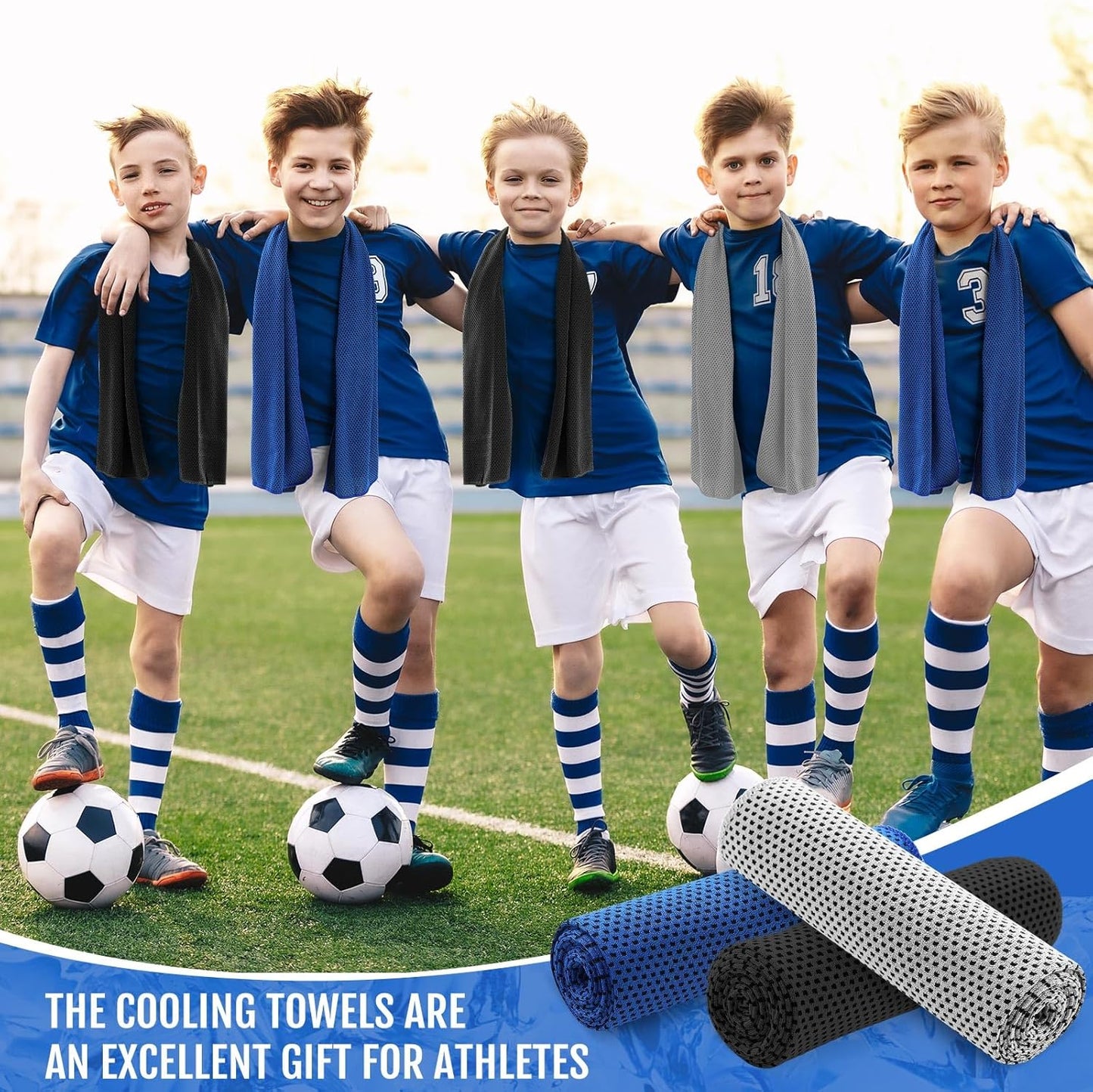 Hosuly 30 Pack Cooling Towels, 40"x12" Ice Breathable Soft Chilly Sweat Rag Microfiber Workout Rags for Gym Cooling Towels for Neck and Face for Yoga Golf Sport Running