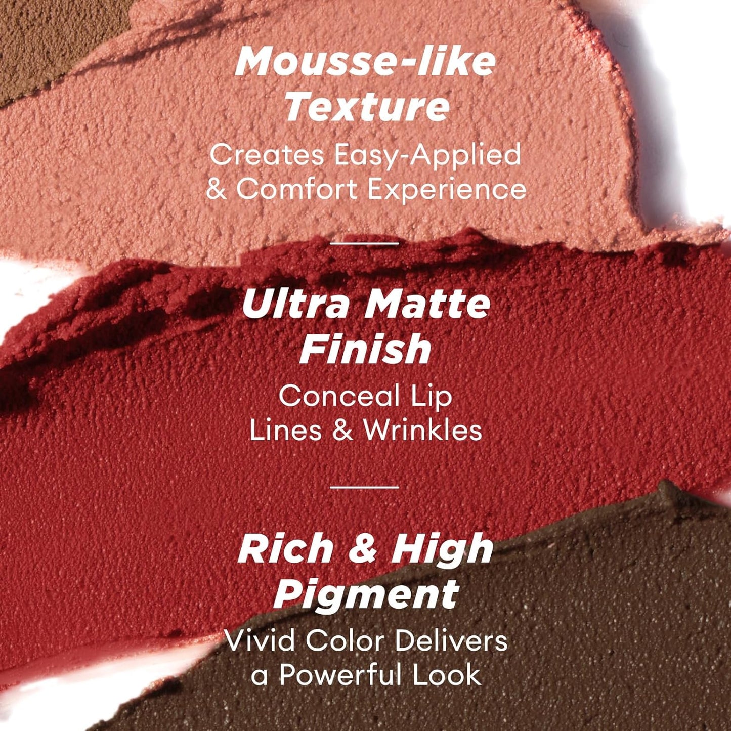 ITY Velvet Matte Finish Lip Stain-Mousse Textured Lip Clay, Red Shade, Conceals Lip Lines, Rich Pigment Lip Tint Lipsticks, 0.14 oz (4g) in Ruby