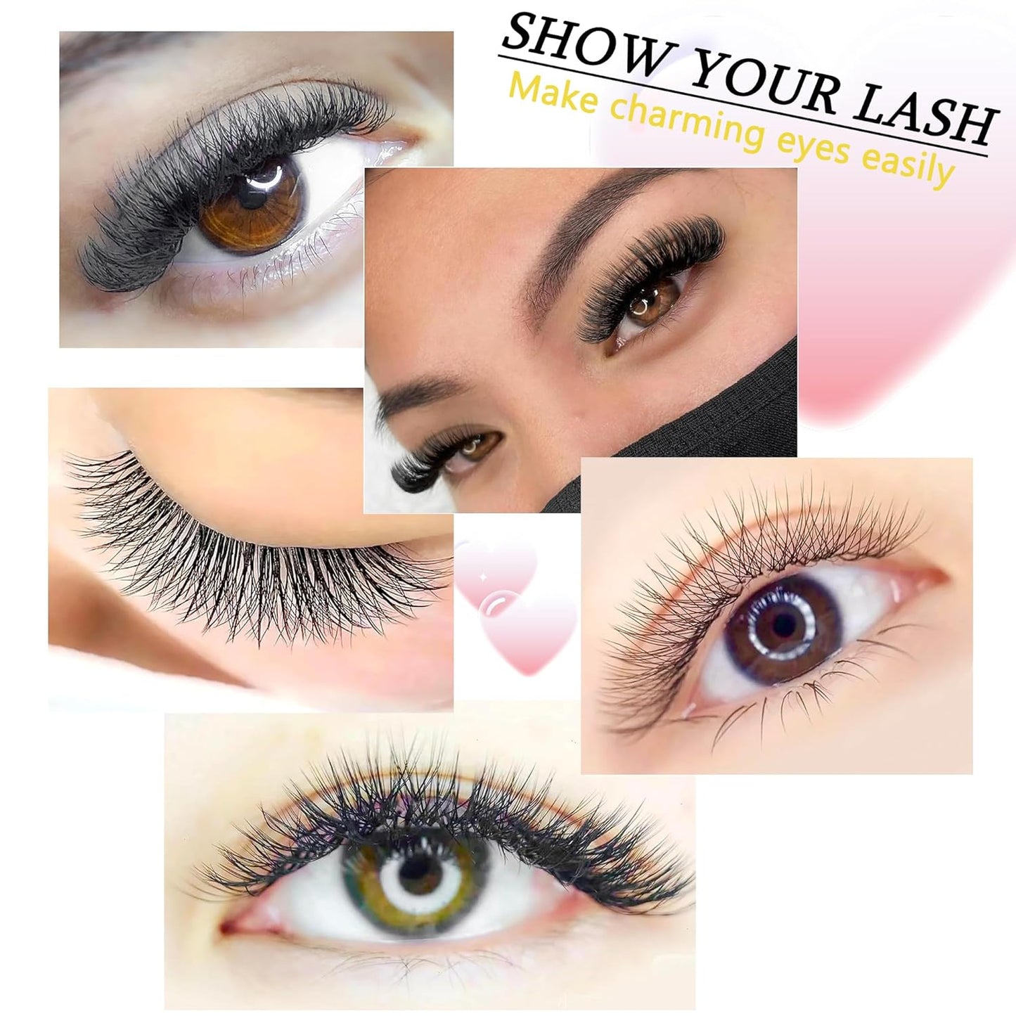W Lash Extensions 4D Eyelash Extensions W Shape 0.07mm Thickness L Curl 10mm Premade Fans W Lashes Individual Lashes Matte Black 12 Rows False Eyelashes Volume Lashes(W-4D-0.07-L,10mm)