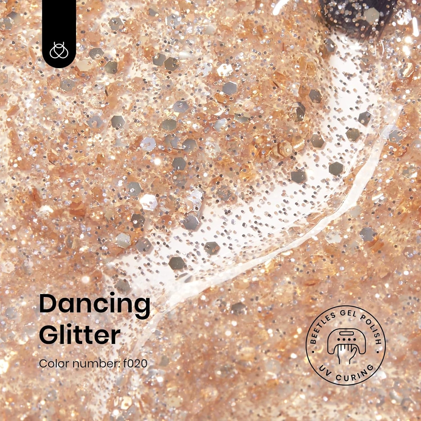 Beetles Gold Glitter Gel Nail Polish, 9ml Diamond Shiny Gel Polish Shimmer Reflective Sparkle Gold Color for Nail Art Soak Off UV LED Nail Lamp Dancing Glitter Gifts for Women