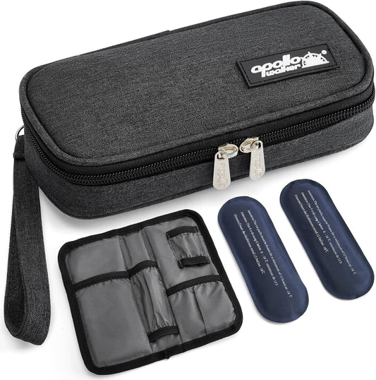 apollo walker Insulin Cooler Travel Case Diabetic Medication Cooler with Ice Packs and Insulation Liner insulin cooler travel case tsa approved