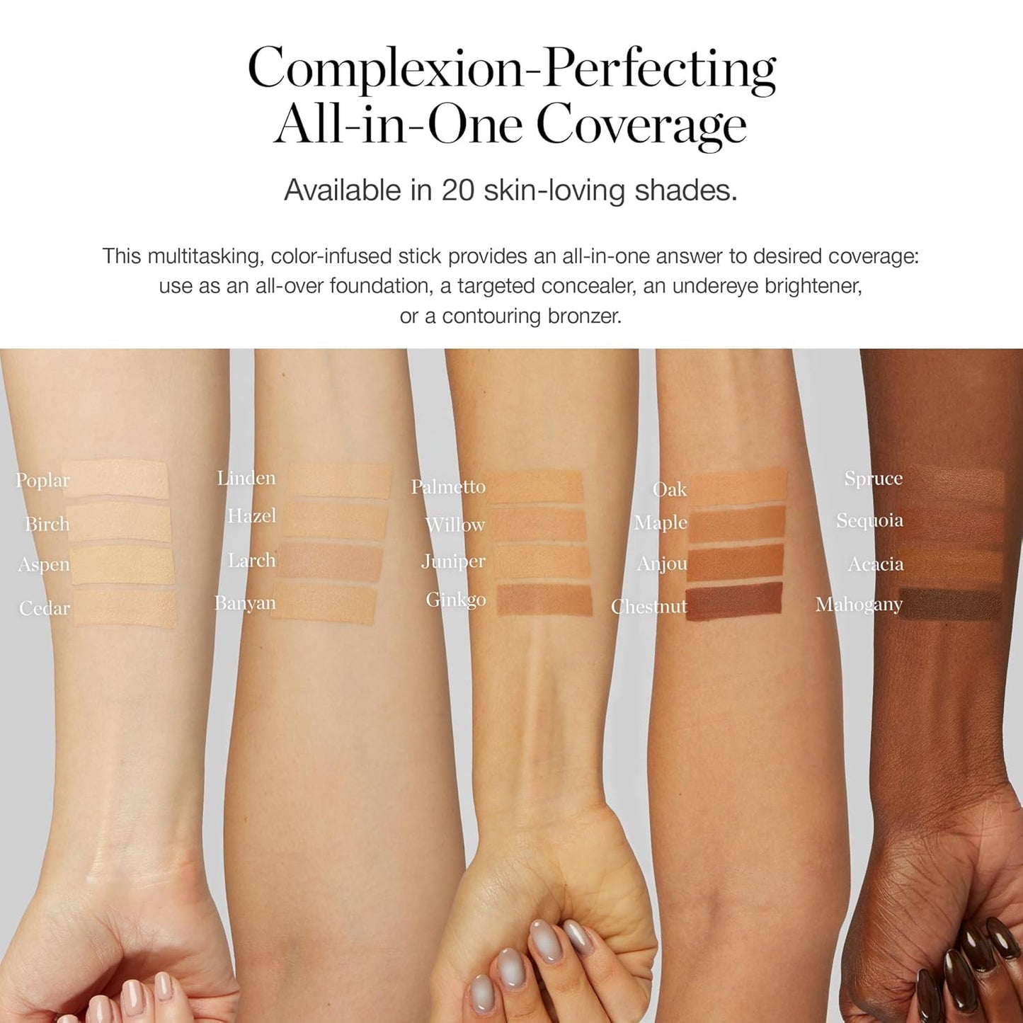 Ogee Sculpted Complexion Foundation Stick (Ginkgo 5.00N - Medium Tan, Neutral Undertones) Full Coverage Foundation Makeup - Instantly Balance & Even Complexion - 70% Organic Ingredients