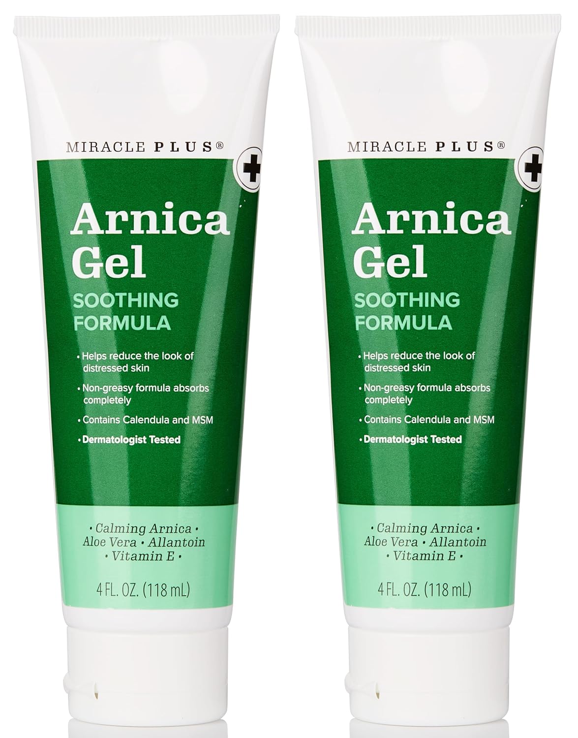 Miracle Plus Natural Arnica Bruise Body Gel | Arnica Montana Lotion For Thin Skin Bruising And Swelling After Surgery | Extra Strength Vitamin K Cream | Skin Care Ointment For Bruises, 2-Pack