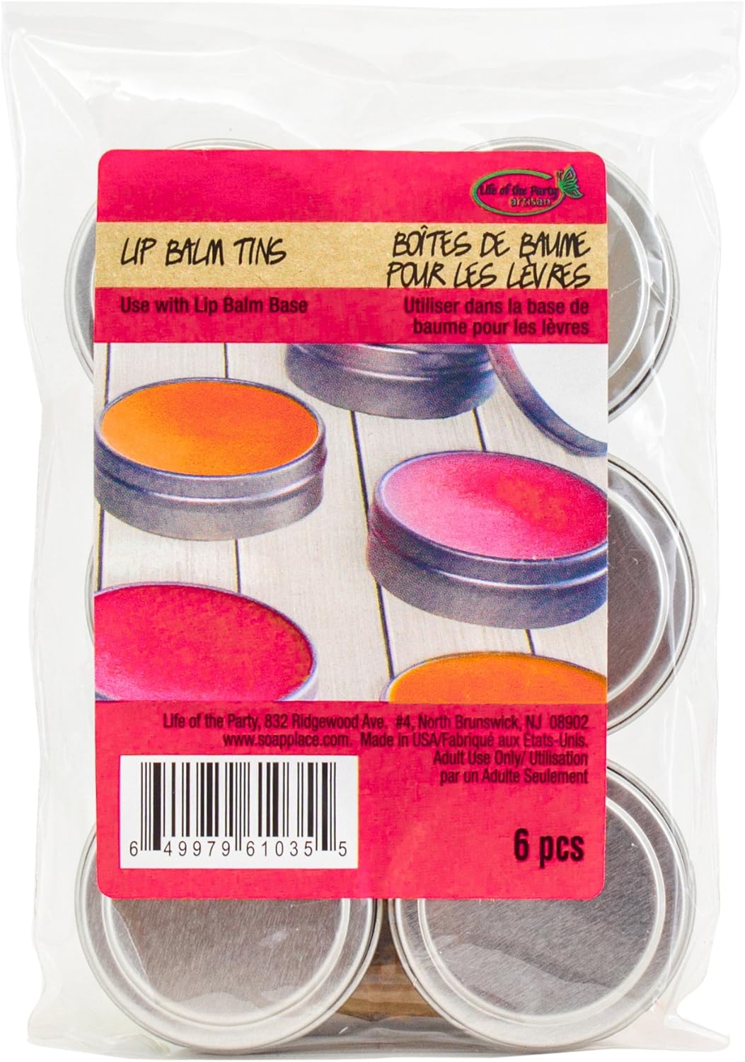 Tins Lip Balm, 5 x 3.3 x 0.6 inches