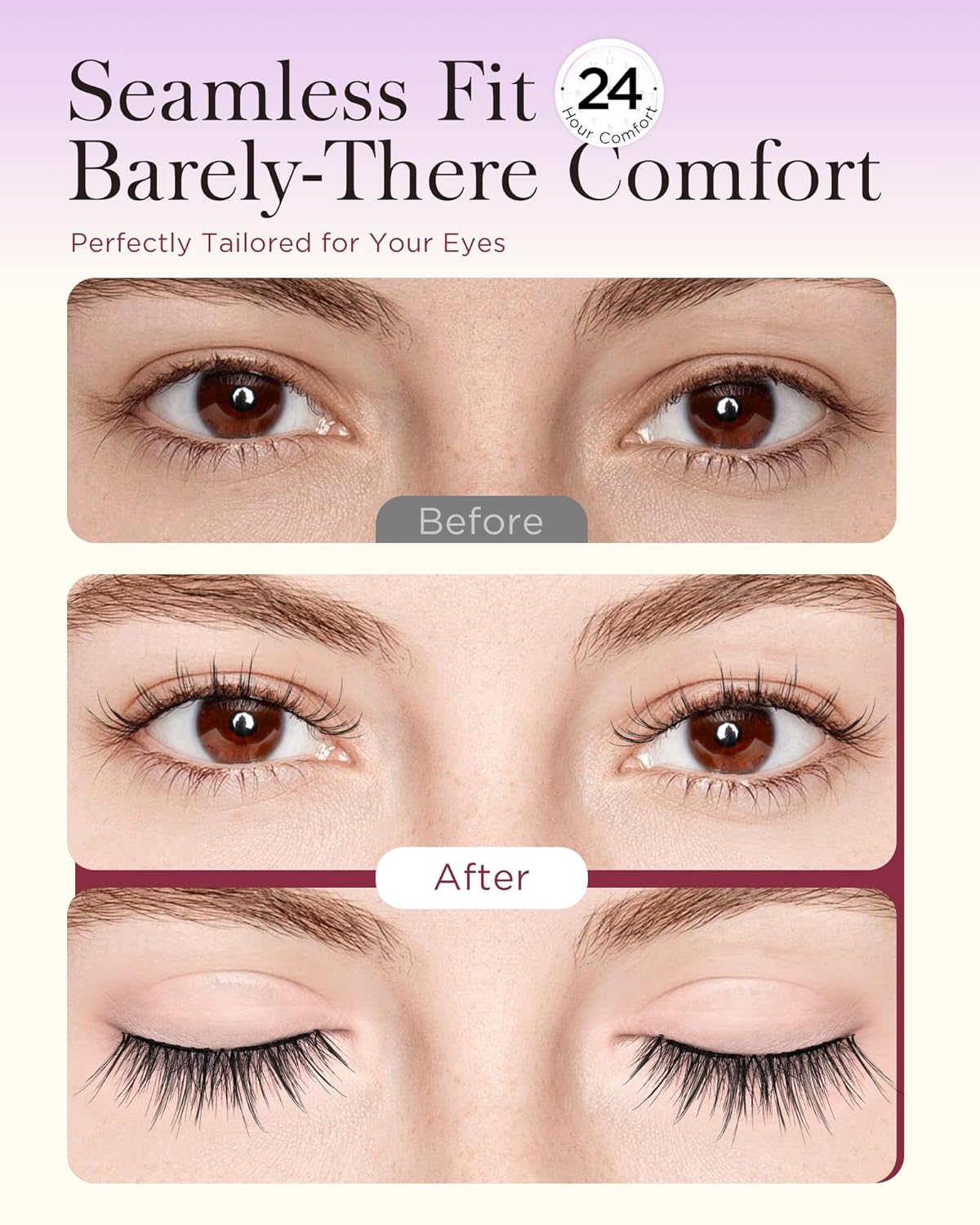 BEYELIAN Magnetic Eyelashes with Applicator, Soft Magnetic Lashes Natural Look Comfortable & Secure Fit Easy to Apply Reusable (1 Pairs, CS02)