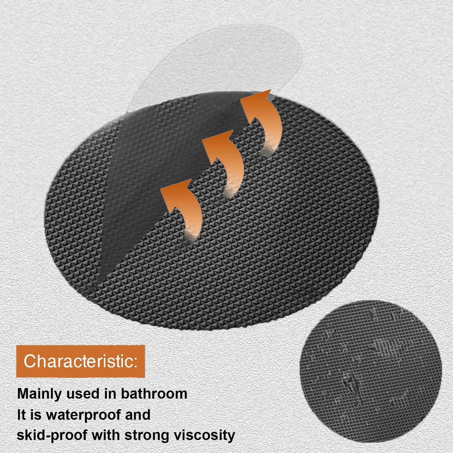 Non-Slip Bathtub Stickers, 24 PCS Safety Bathroom Tubs Showers Treads Adhesive Decals Scraper (Black)