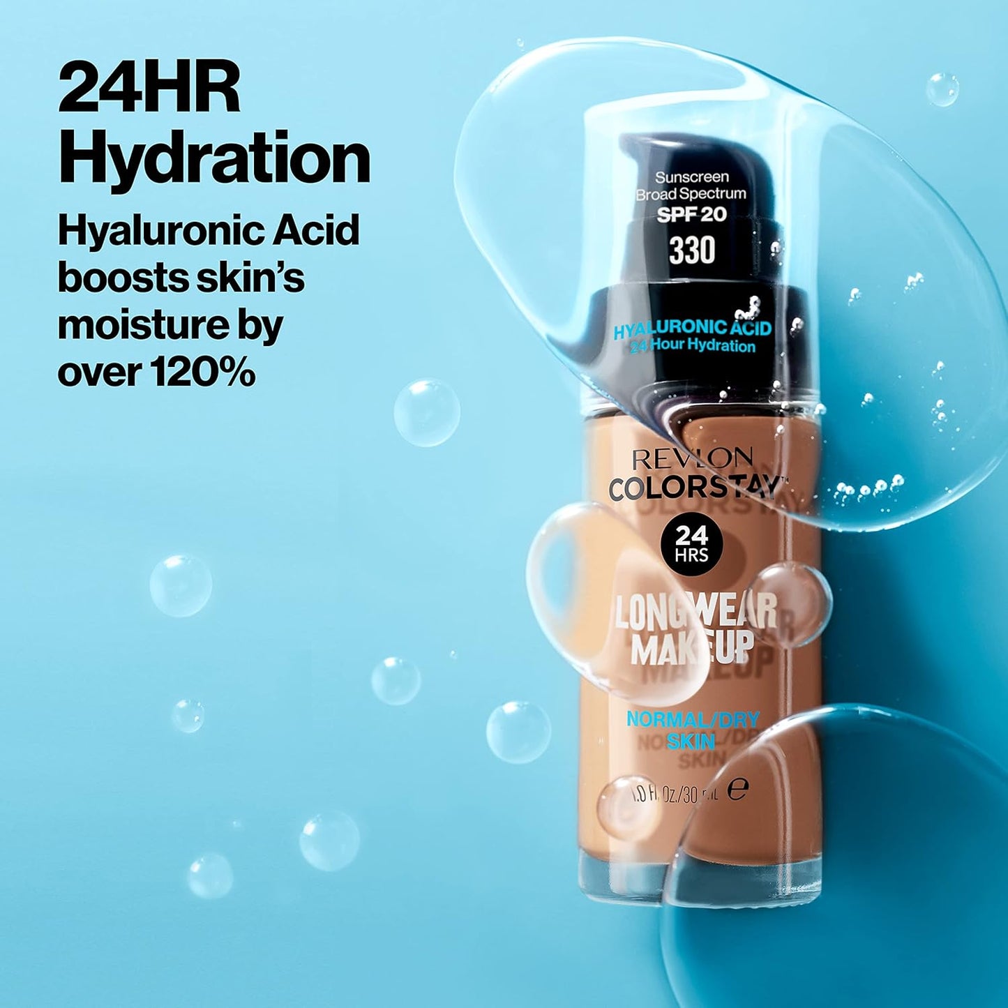 Revlon Liquid Foundation, ColorStay Face Makeup for Normal and Dry Skin, SPF 20, Longwear Medium-Full Coverage with Matte Finish, Oil Free, 400 Caramel, 1.0 Oz