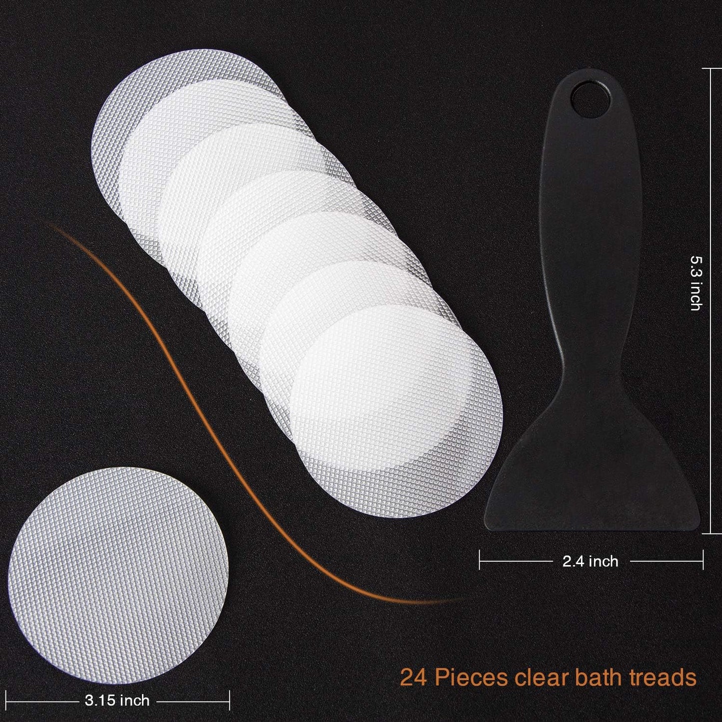 Original Non-Slip Bathtub Stickers, Safety Bathroom Tubs Showers Treads Adhesive Decals with Premium Scraper