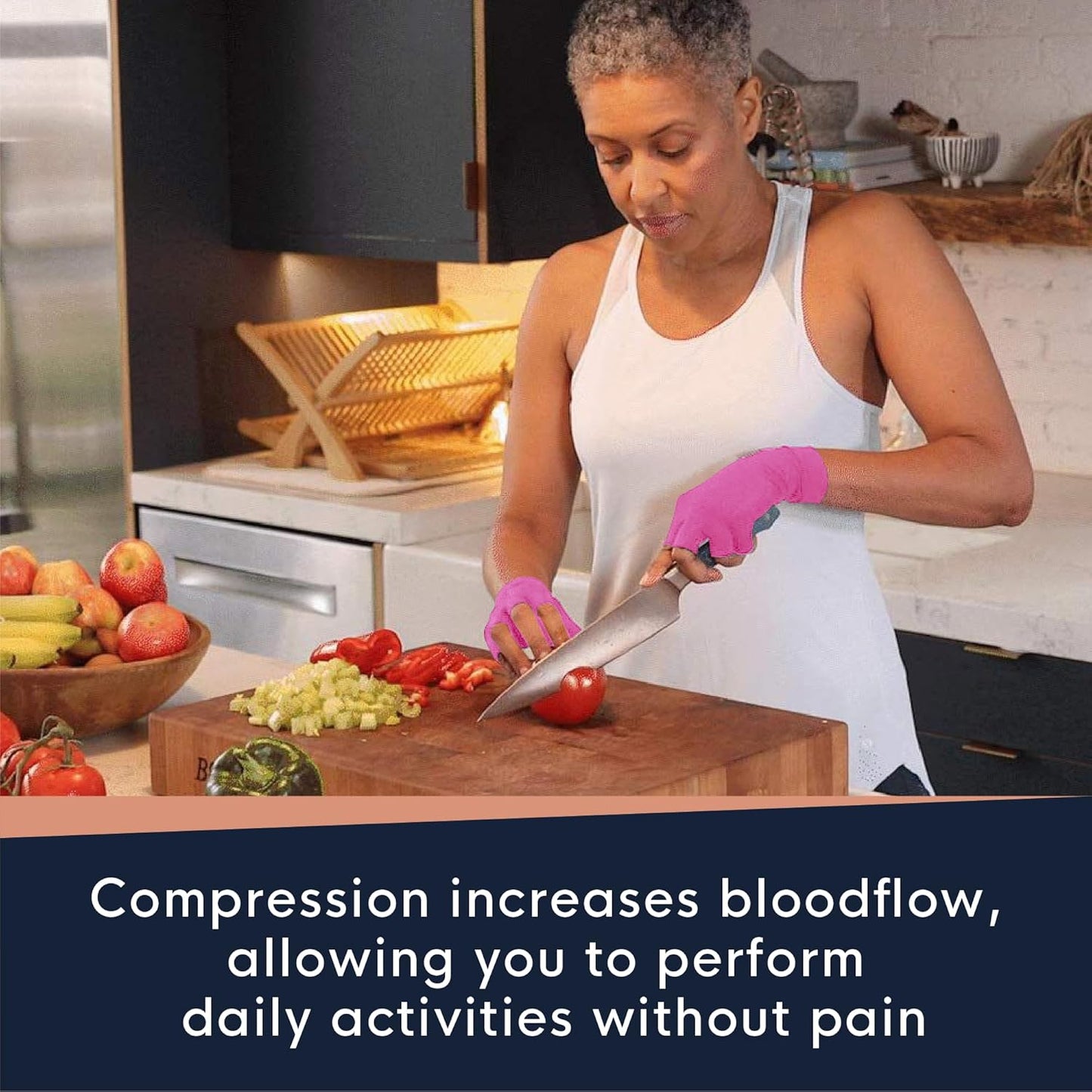 Copper Compression Arthritis Gloves | Fingerless Arthritis Carpal Tunnel Pain Relief for Men & Women | Hand Support Wrist Brace for Neuropathy, Rheumatoid, Tendonitis, Swelling, Crocheting, Typing (S)