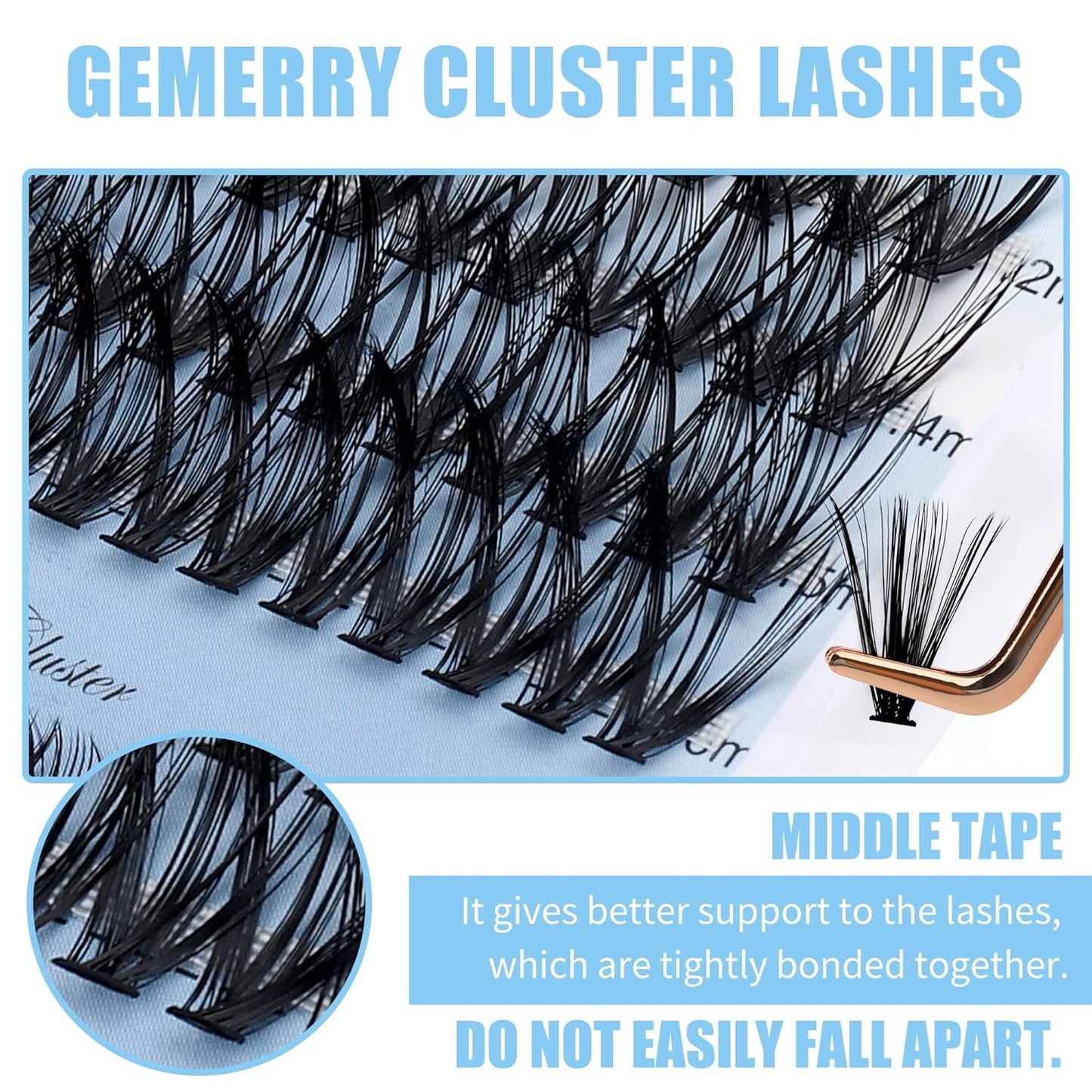 Individual Lashes Large Tray 240pcs Lash Clusters 0.07mm 40P+50P C Curl Mix 8-16mm Eyelash Clusters Soft&Lightweight Cluster Lashes Mink Lash Extension Clusters Mixed Tray Individual Lashes Cluster