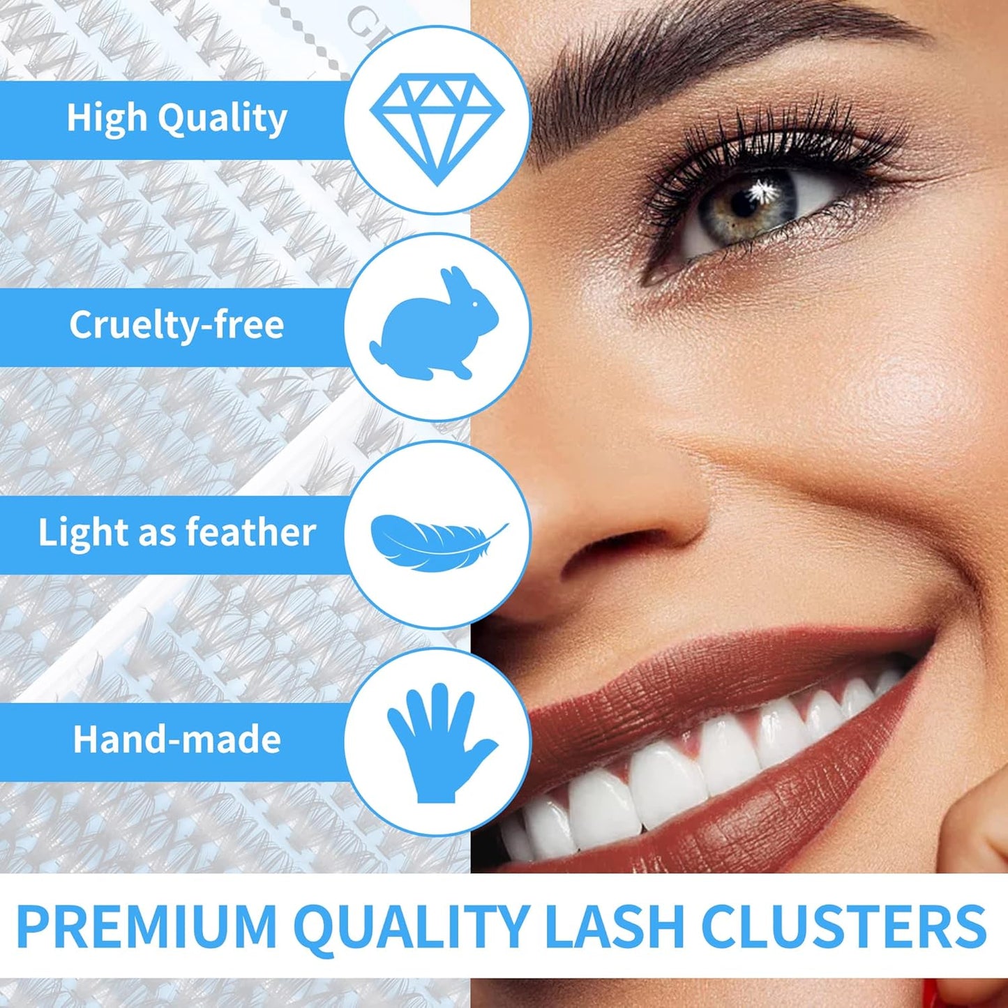 Individual Lashes GEMERRY 280pcs Large Tray 0.07mm Lash Clusters 40D 8-16 MIX D Curl Cluster Lashes Soft &Natural Individual Lashes Cluster Reusable DIY Eyelash Extensions