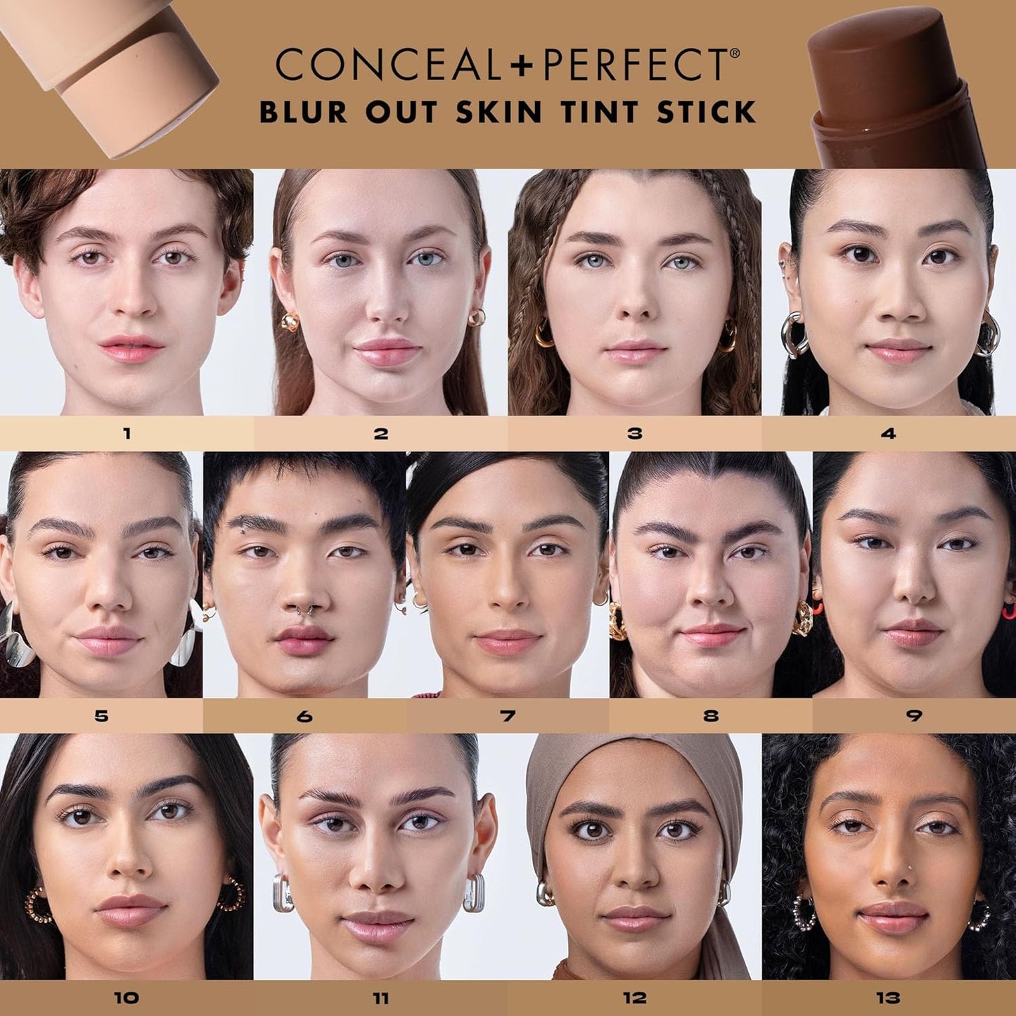 Milani Conceal + Perfect - Skin Tint Stick, Blur Out Tinted Moisturizer Makeup, Shade 014