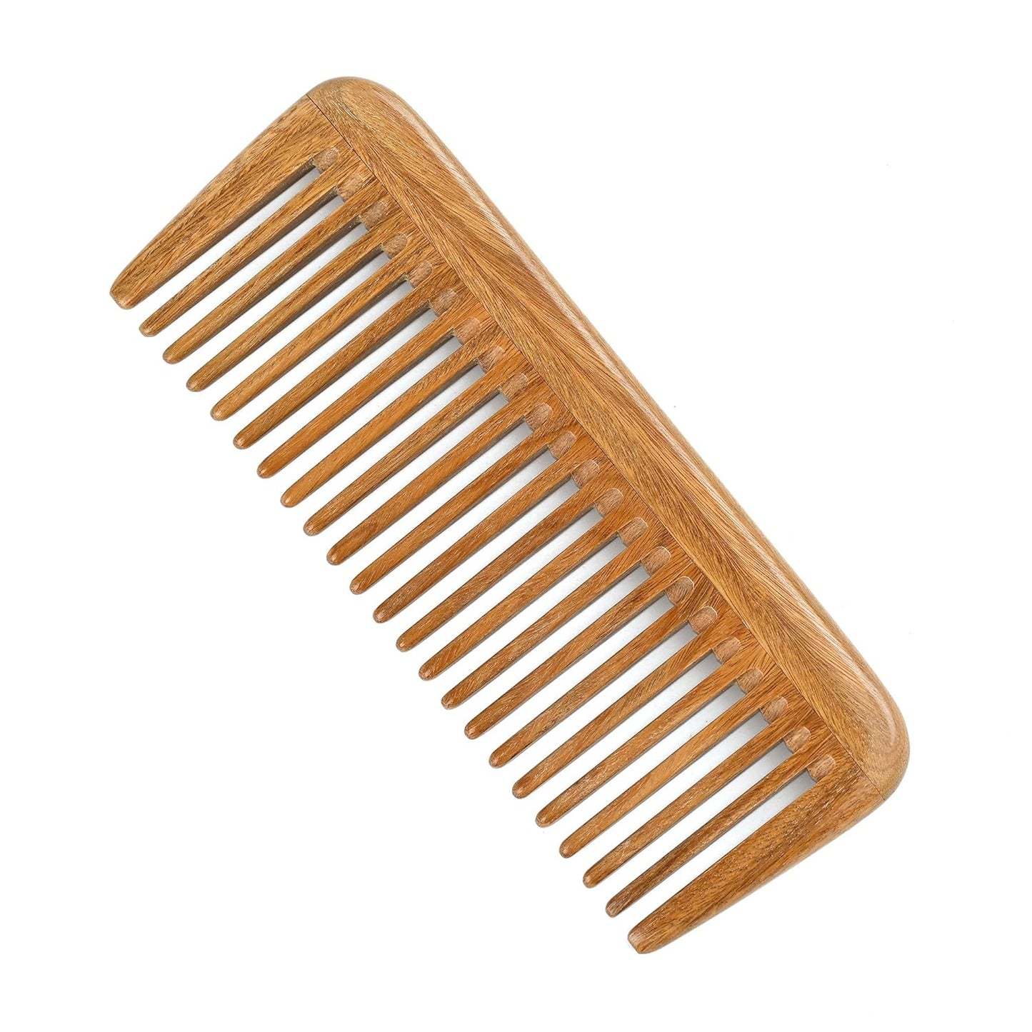 Onedor Handmade 100% Natural Green Sandalwood Hair Combs - Anti-Static Sandalwood Scent Natural Hair Detangler Wooden Comb (Wide Tooth Pocket Comb)