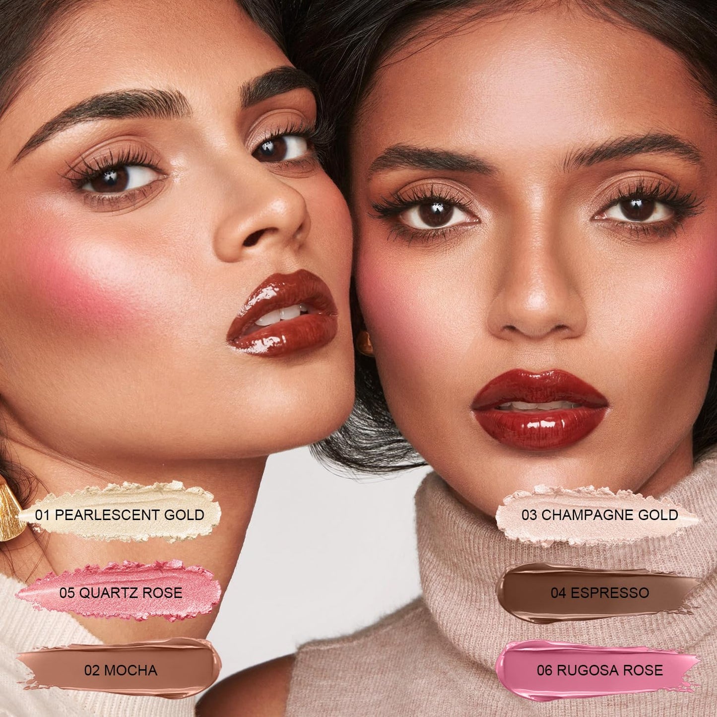 6 Colors Cream Contour Stick Makeup Kit, Shades with Highlighter Stick, Blush Stick and Double-End Bronzer Stick for Sculpt the Cheeks, Waterproof,Dewy & Matte Finish for Beginners (6 COLORS SET B)