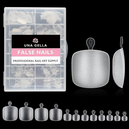UNA GELLA Toe Nail Tips 312Pcs Short Square False Soft Gel Full Cover ToeNail Tips Matte Press on Fake Toenails 12 Sizes Pre-shape Acrylic Toenails Tips For Nail Extension Home DIY Nail Salon