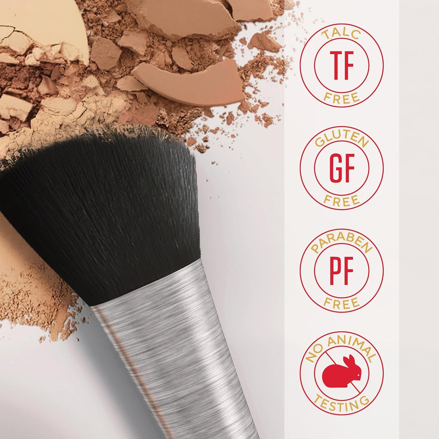 Mirabella Invincible Pure Pressed Powder Foundation - Buildable Mineral Makeup & Blurring Setting Powder for All Skin Types - HD Matte Finishing - Porcelain P1