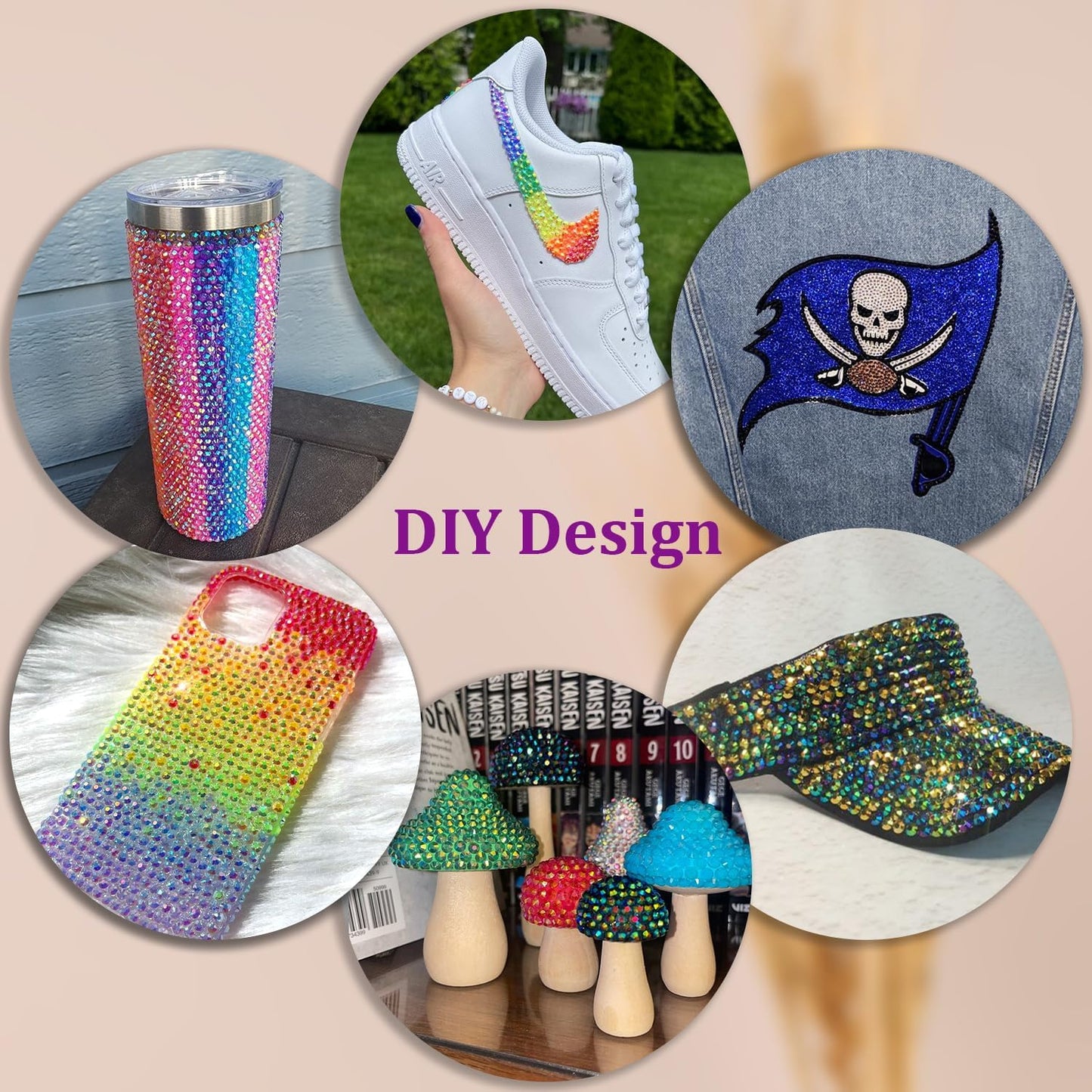 2 Boxes Jelly Rhinestones for Bedazzling, 30600Pcs 3mm & 5mm Multicolor Flatback Resin Gems for Crafting, Bedazzler Kit with 2Pcs 10ml B7000 Jewelry Glue for DIY Crafts Book Fabric Decor Nail Art