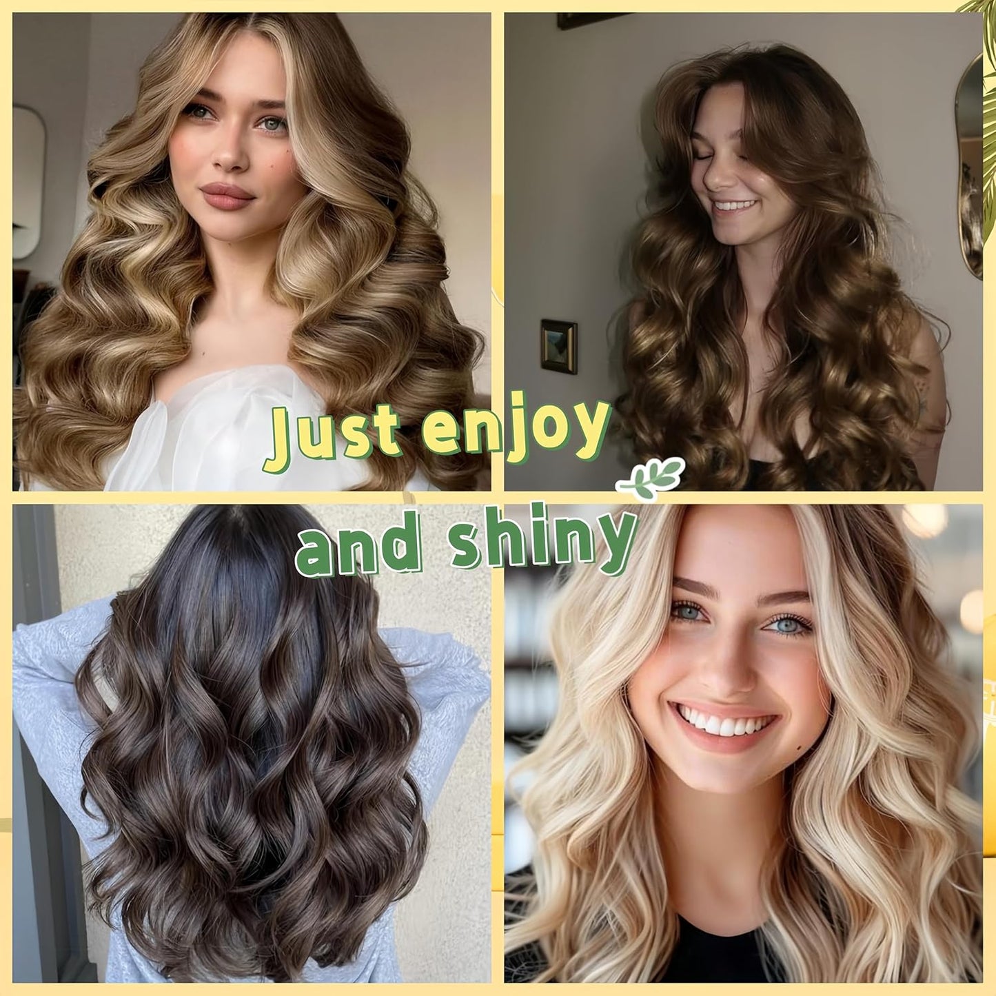 Serenade Textured Satin Heatless Curls Overnight, Heatless Hair Curler Curling Set for Women and Girls to Sleep in, with 2 Satin Scrunchies and 1 Clip for Overnight Curls, Black