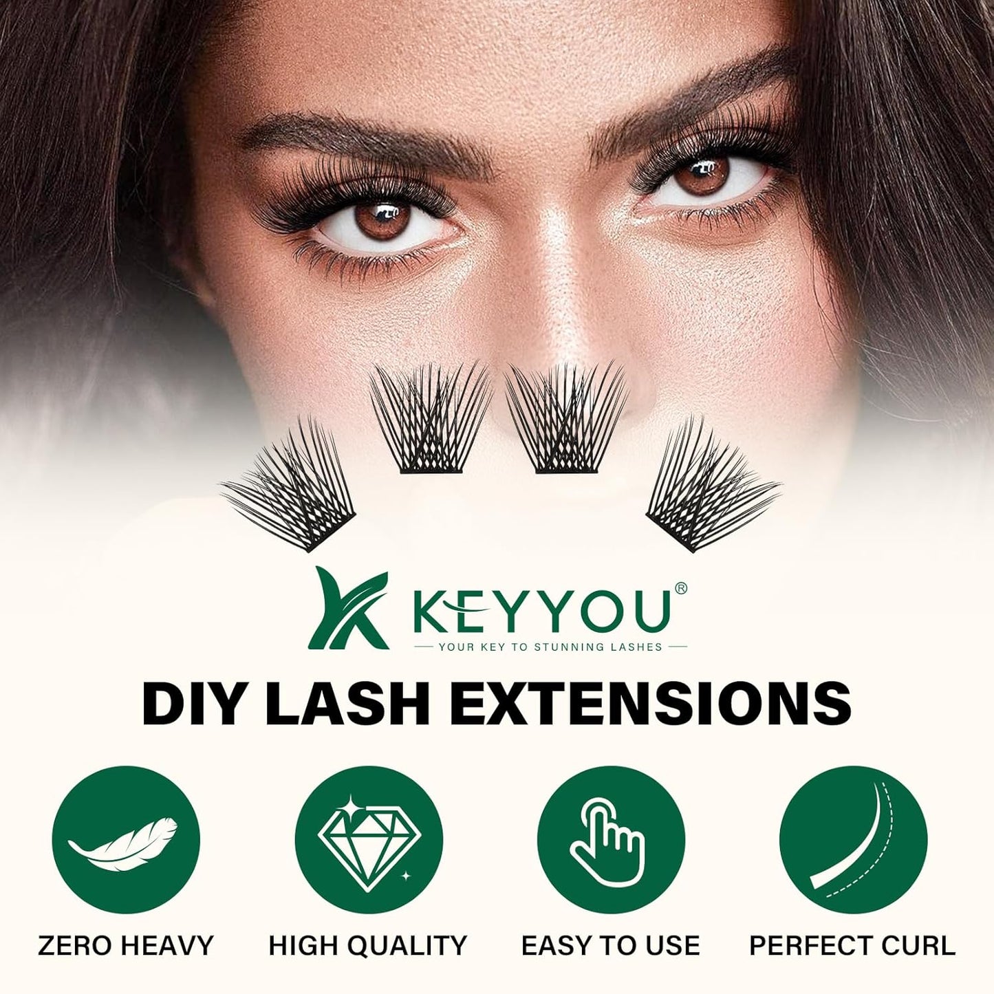 Lash Clusters 144pcs Eyelash Clusters D Curl 8-18MIX Individual Lashes KEYYOU Air Touch Cluster Lashes Super Lightweight Soft Wispy Comfortable Easy DIY at Home(Air02-D-8-18MIX)