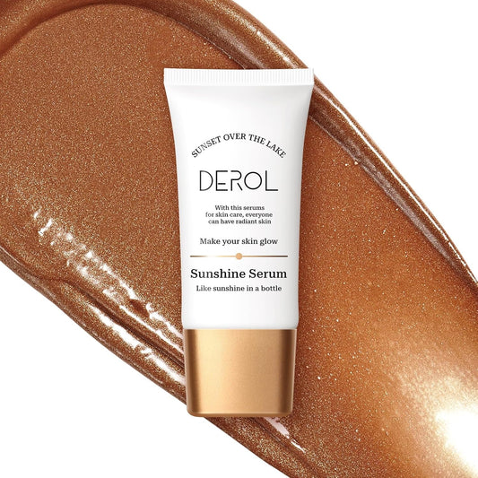 Bronzing Drops, Instant Sunshine Bronzing Drops, Lightweight and Non-greasy Liquid Bronzer Drops for Face Body, Glow Bronzing Serum Drops for Flawless Skin & A Radiant Finish(DEEP BRONZE)