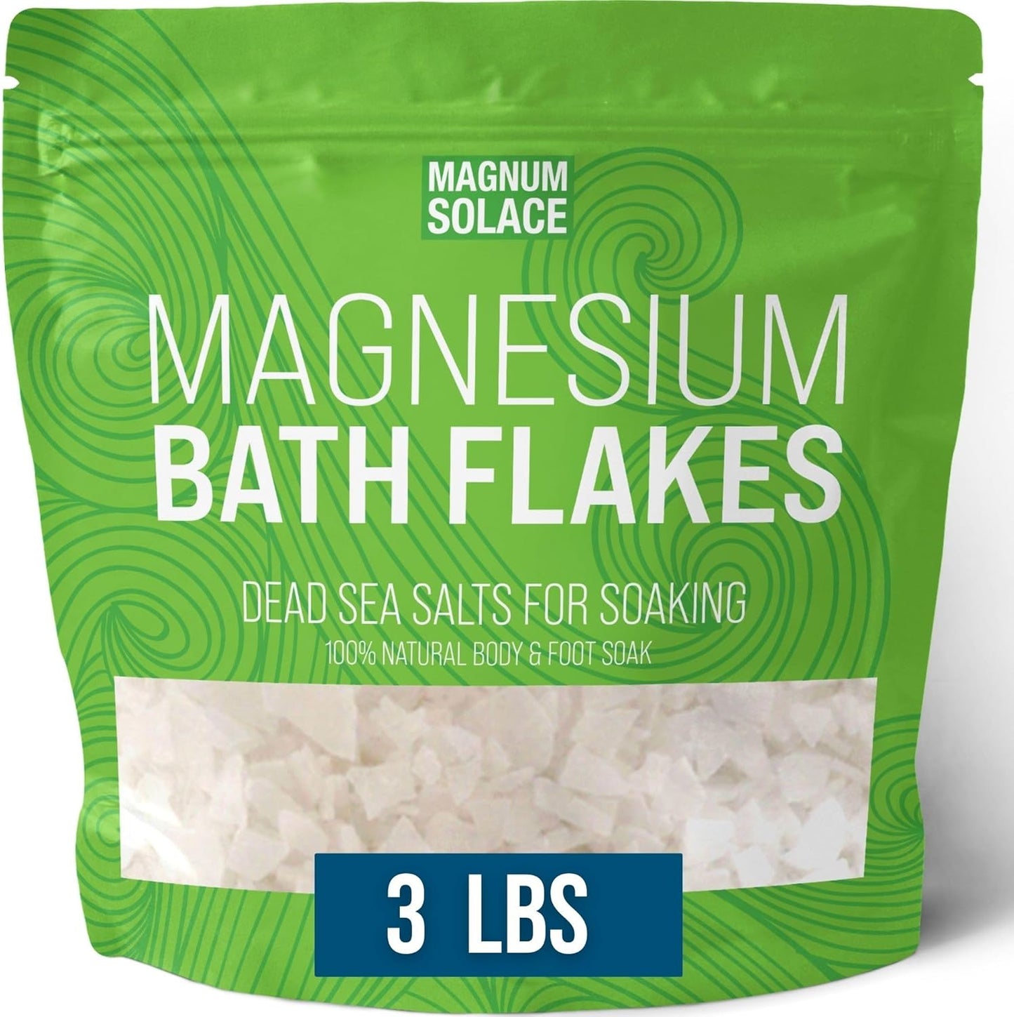 Magnesium Flakes for Bath - Magnesium Chloride Flakes - Dead Sea Salts for Soaking, 3 LBS
