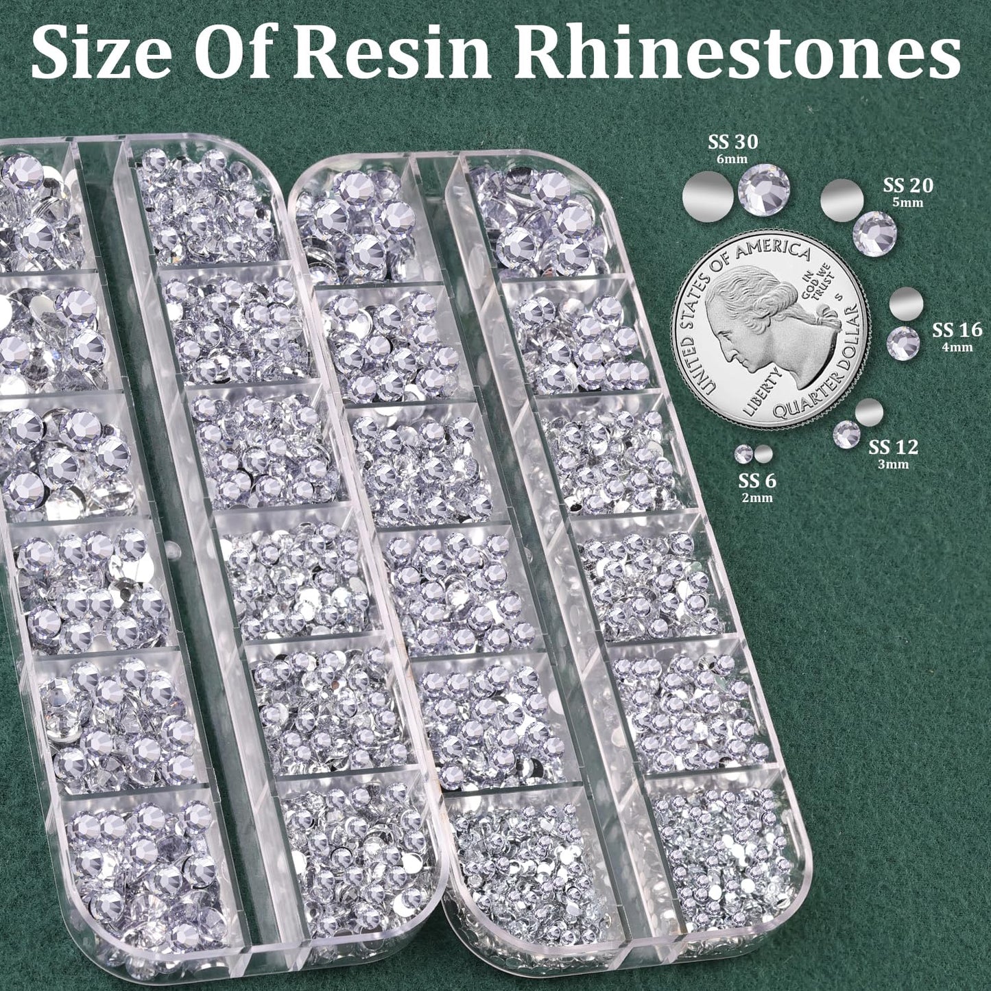 Resin Rhinestones for Crafting with B7000 Jewelry Glue, 2 Boxes Silver Clear Flatback Crystals with 3Pcs 10ml Glue for Bedazzling Crafts DIY Nail Art Makeup，Gems for Clothing Shoes