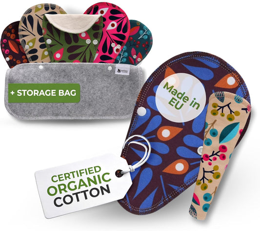 Made in EU - Ultra-Soft Reusable Panty Liners (Tanga, 7-Pack) – High-Temp Washable Cloth Panty Liners for Women – Breathable Secure-Fit Organic Cotton Keeps You Fresh & Dry for Daily Vaginal Discharge