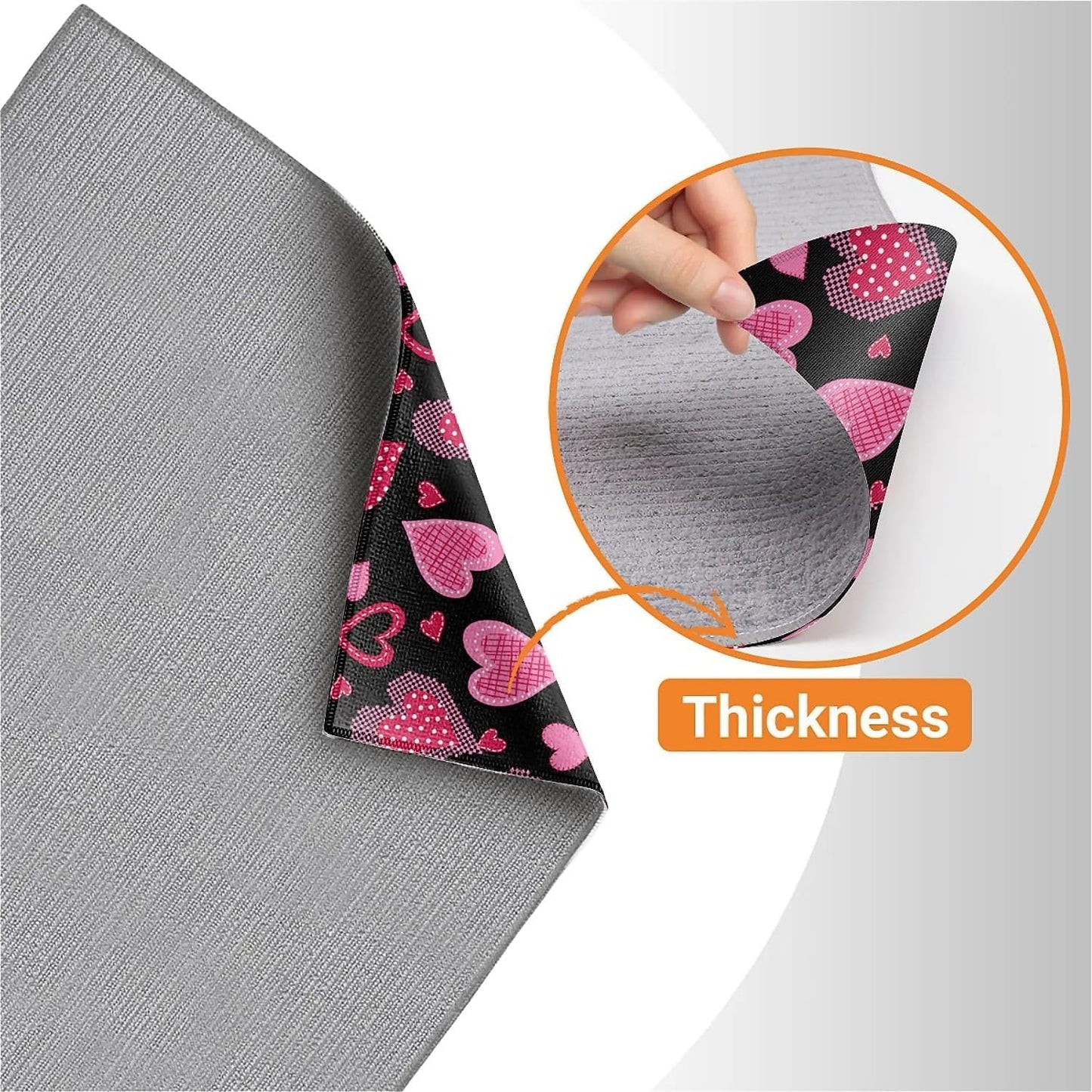 Dish Drying Mat For Kitchen Counter, Pink Love Heart Microfiber Absorbent Dish Drainer Rack Pad Reusable Large 18x24in Drying Mat