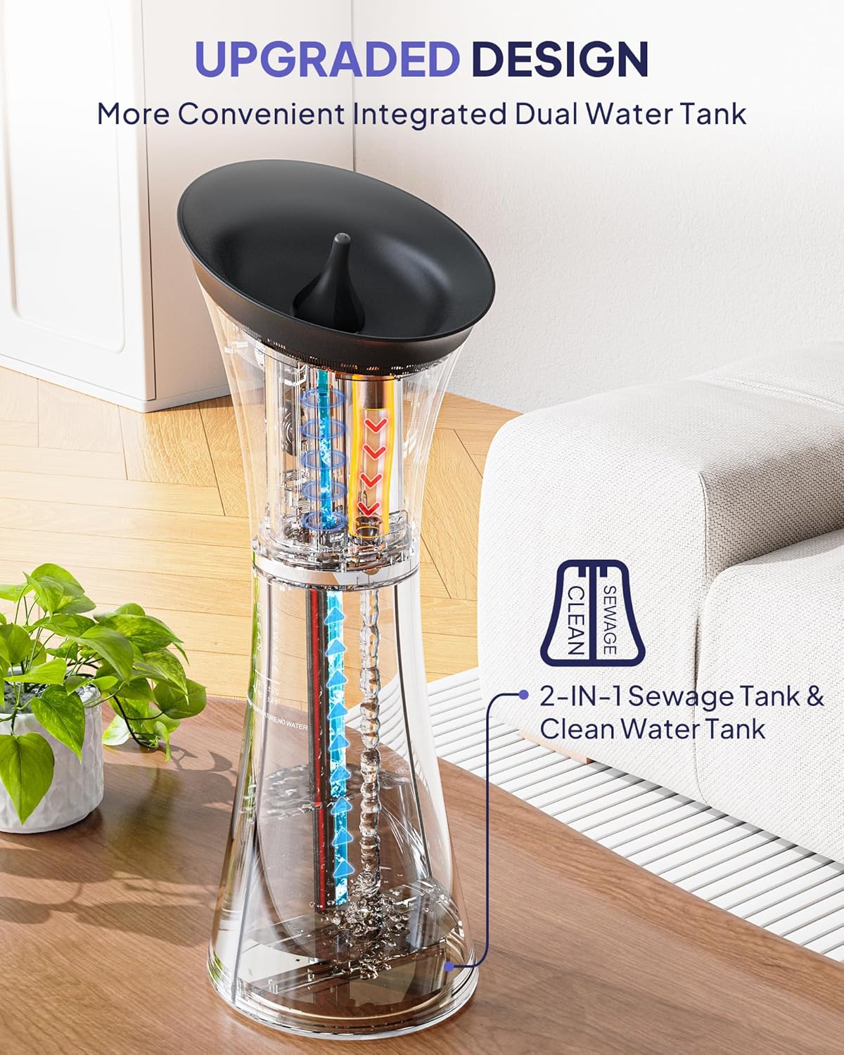 Upgraded Ear Wax Removal with One-Piece Waste Tank, Safe Cleaner with Water Temperature Sensor, Effective Ear Irrigation Kit & USB-A to C Cable, IPX7, Black