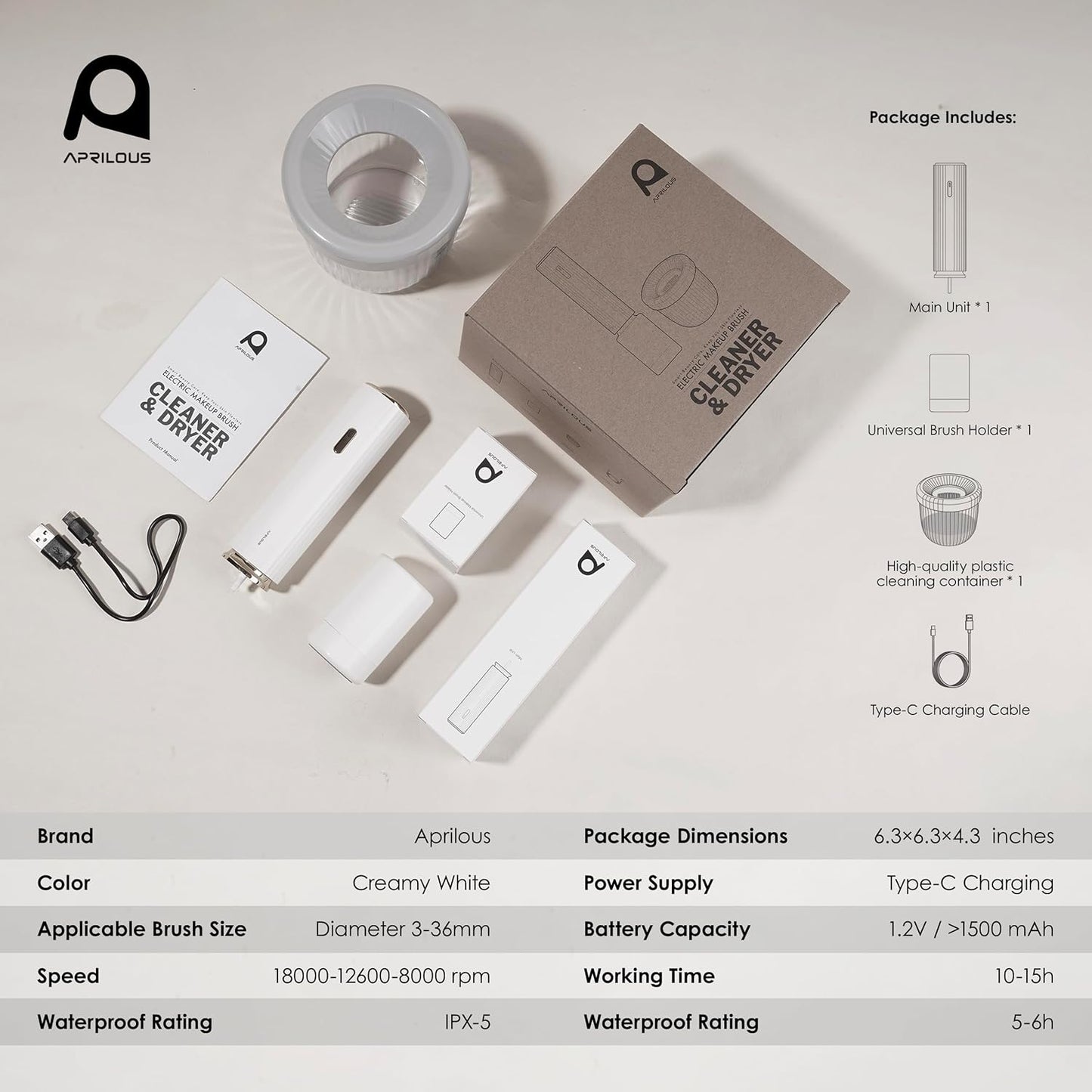 Electric Makeup Brush Cleaner & Dryer Machine, Upgraded Patented Universal Collar Fits 99% of Brush Shapes, Deep Clean & Quick Dry, Rechargeable & Portable for Travel & Home Use, Gift