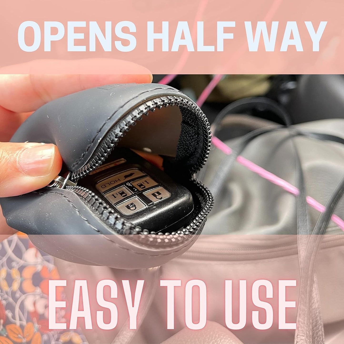 Menstrual Period Cup Case Storage Bag | Rose Design + Silicon Material | Easy to Carry, Clean, and Daily Use + Metal Chain + Reusable Zero Waste Period (Black)