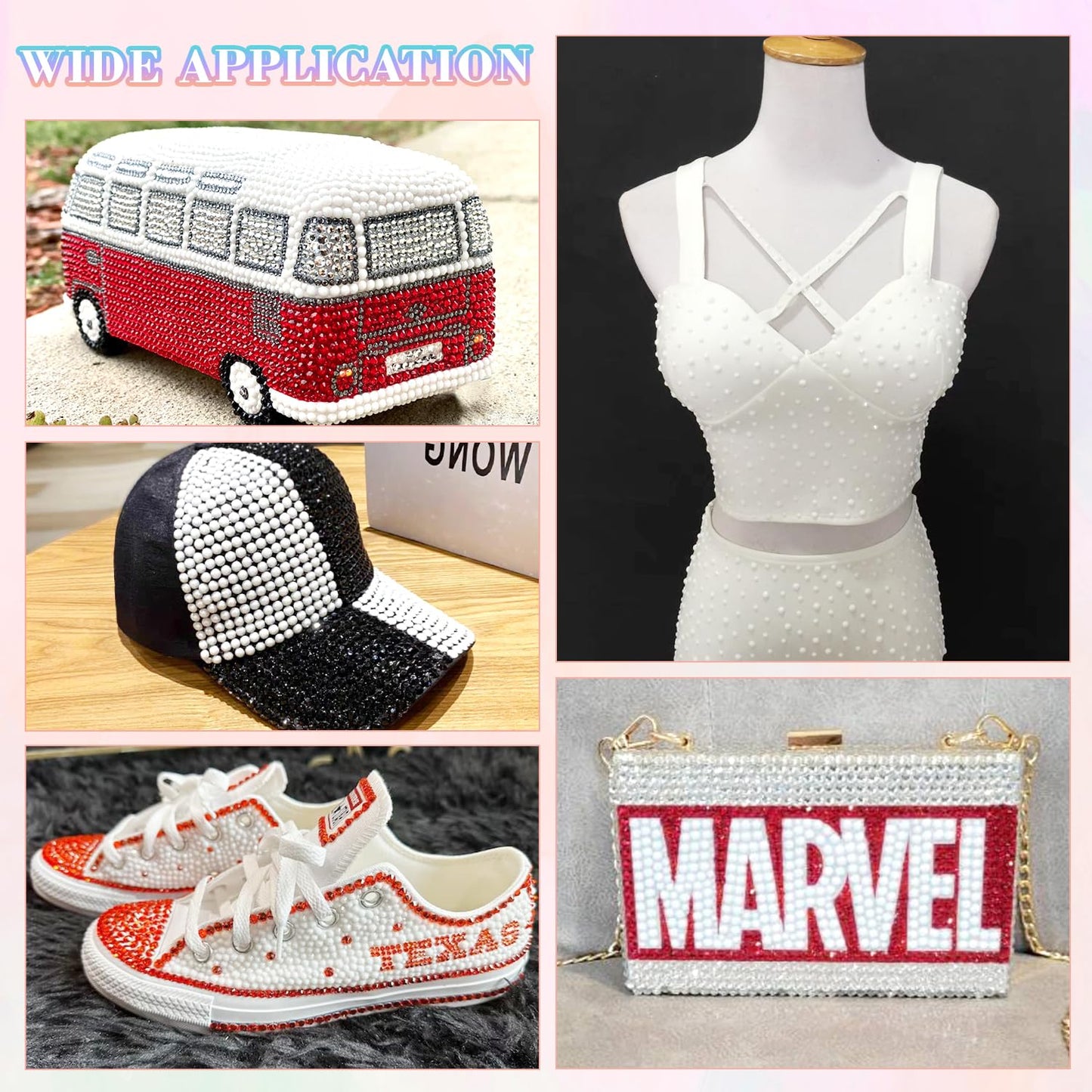 30000Pcs Resin Rhinestones for Bedazzling with 3Pcs B7000 Jewelry Glue, White Flatback Gems Rhinestones for Crafting, Clothing Tumblers Mugs Shoes Fabric Decor Nail Art