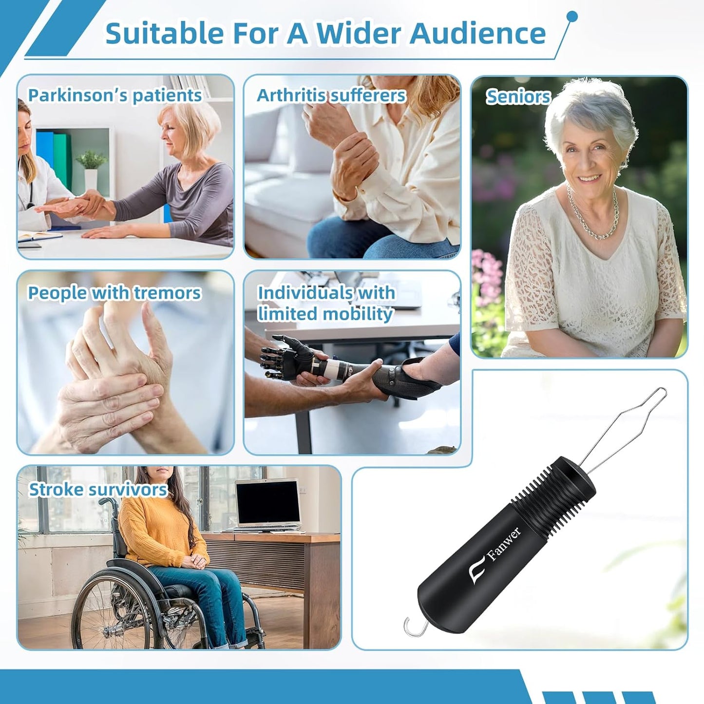 Button Hook and Zipper Pull One Hand Buttons aids Button Assist Device