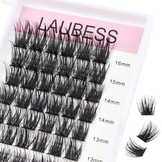 Lash Clusters 9-16mm 72pcs Individual Lashes D Curl Cluster Lashes Mixed Length Eyelash Clusters DIY Lash Extension Kit Cluster Eyelash Extensions (03-0.07D, 9-16mm)